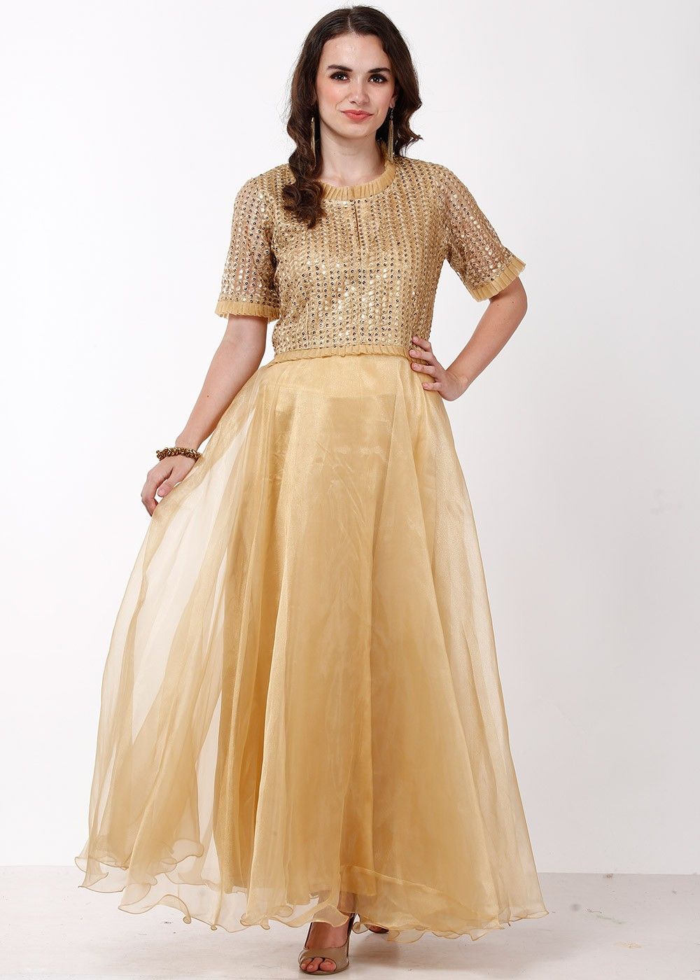 Readymade Golden Sequins Embellished 