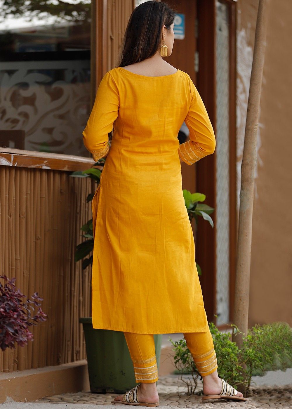 Yellow Rayon Kurta for Women With Gota Patti Work  Stilento