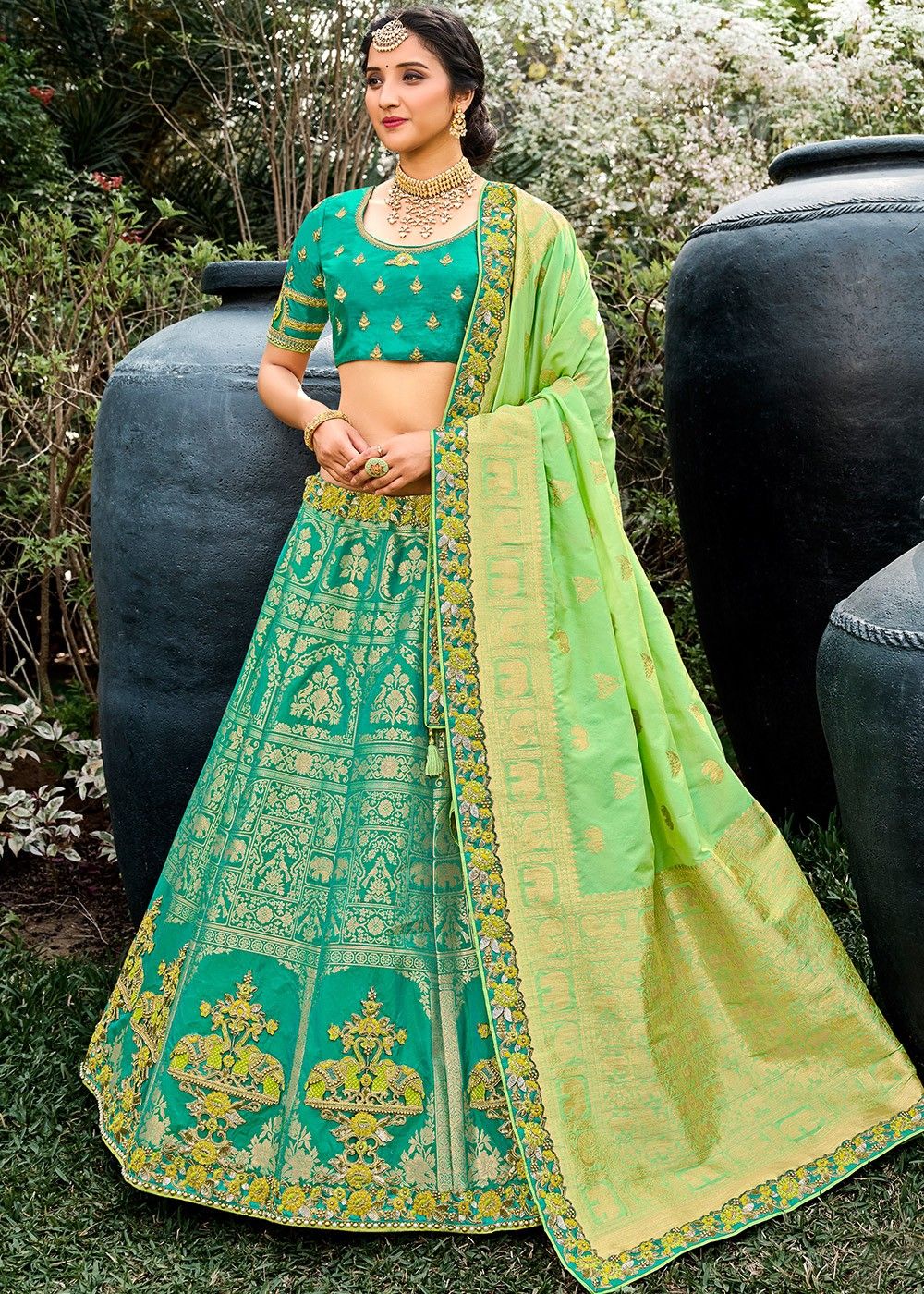 Party Wear Banarasi Silk Lehenga With Unstitched Choli – Cygnus Fashion-nlmtdanang.com.vn
