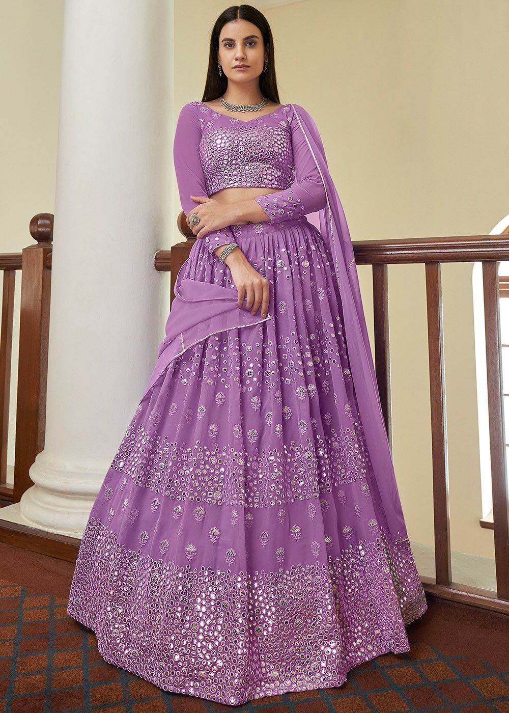 Pankhuri Pink And purple lehenga set-Plus Size Clothing(XS-10XL) – THE PLUS  SIZE STORE by Meera Creations