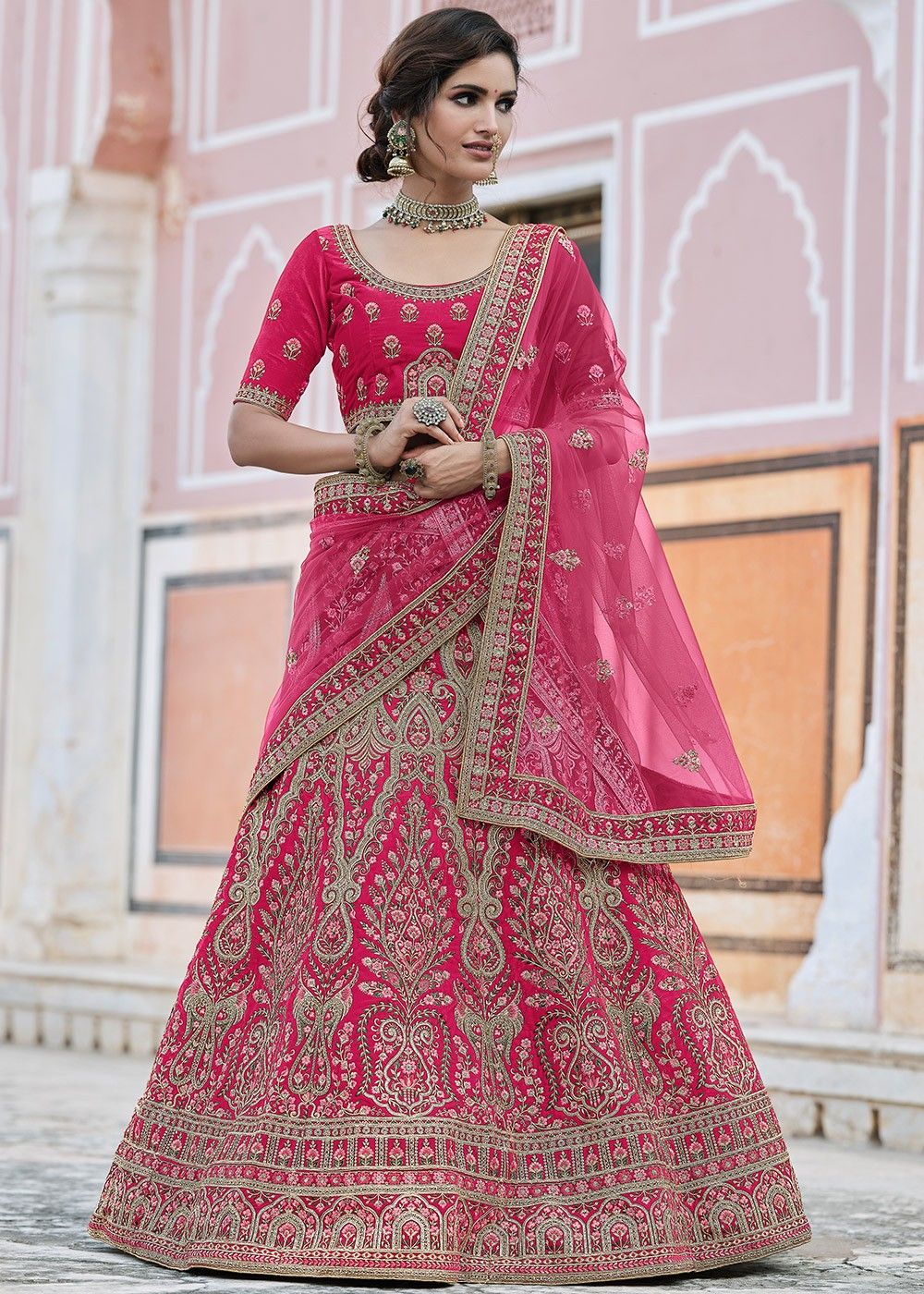 Ice blue and pink bridal lehenga by Anisha Shetty | Pink bridal lehenga, Bridal  lehenga, Indian outfits