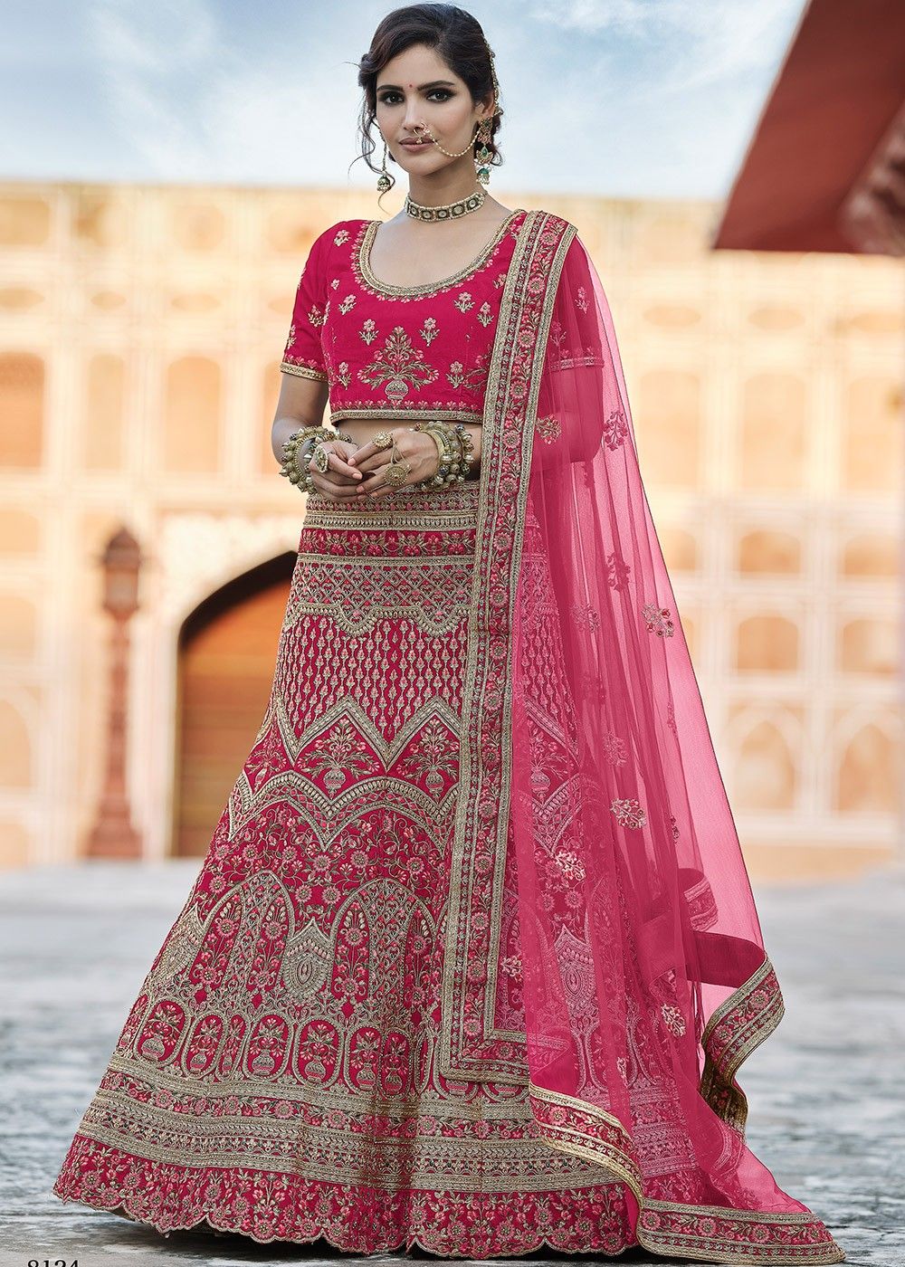 Buy Blue Fish Cut Bridal Lehenga Set With Heavy Embroidery KALKI Fashion  India