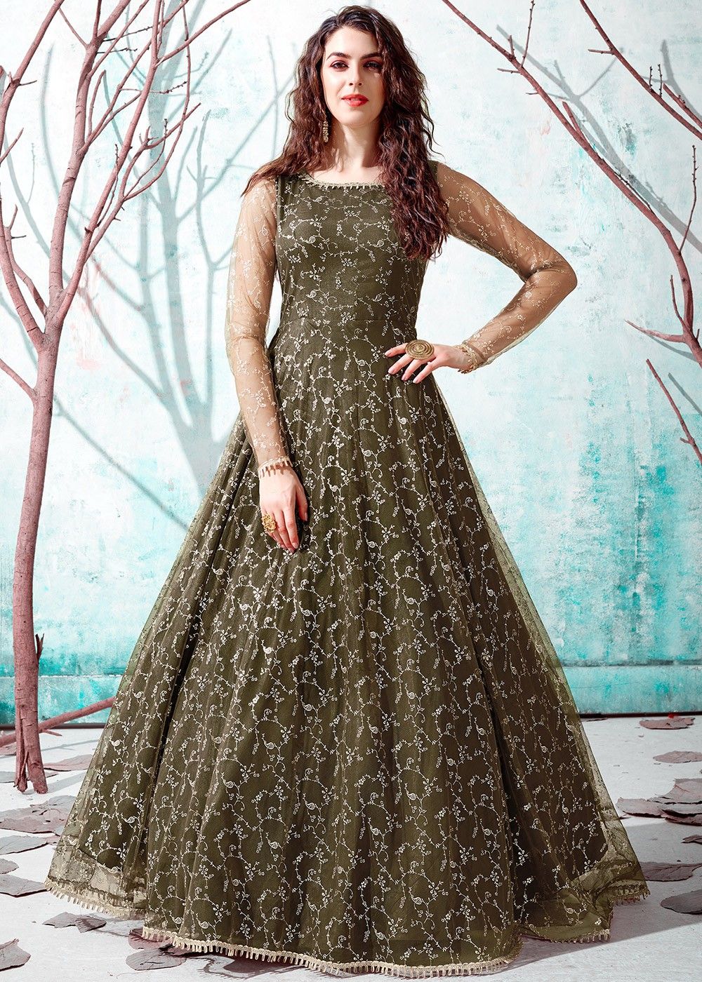 ZUAVI Anarkali Gown Price in India - Buy ZUAVI Anarkali Gown online at  Flipkart.com