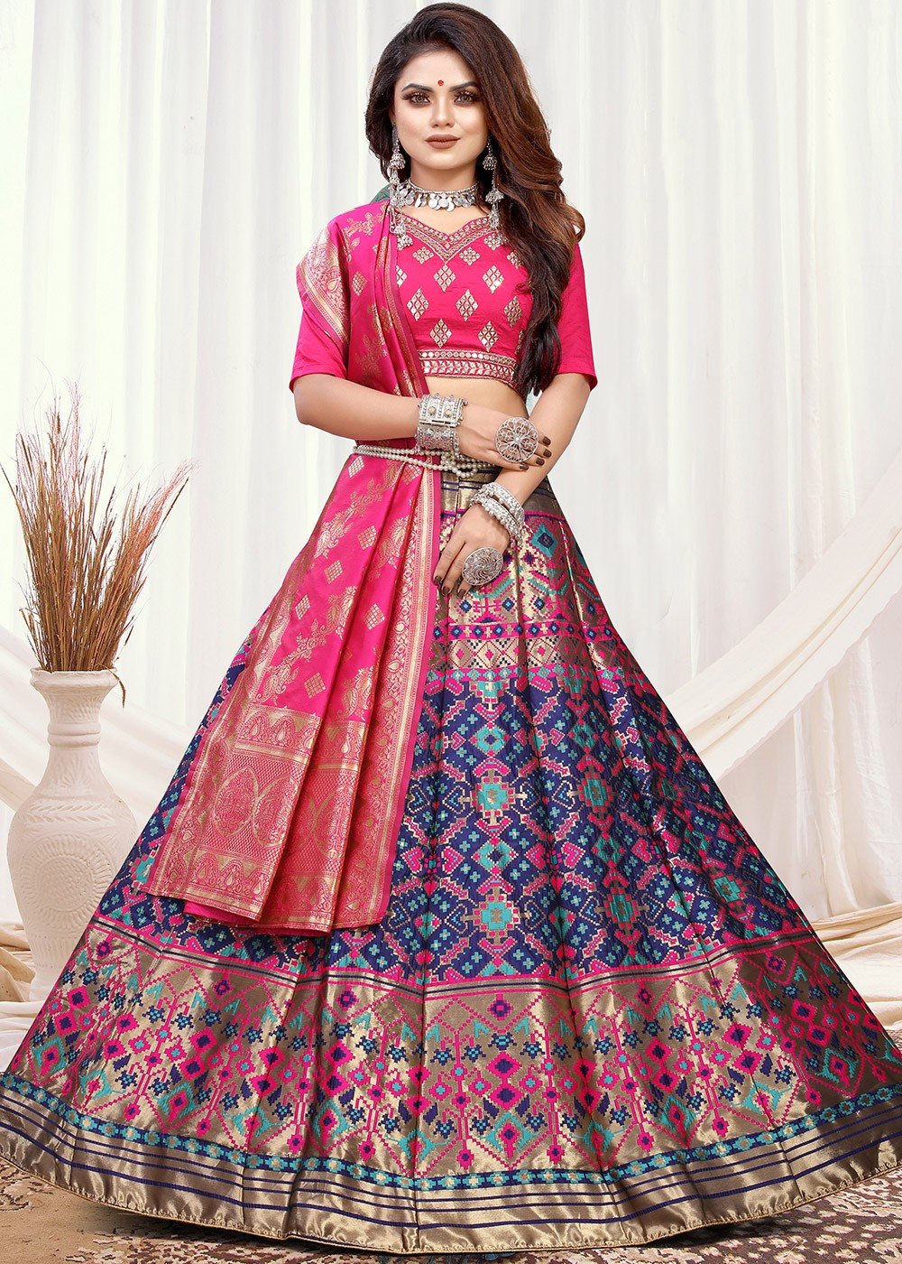 Silk Wedding Ethnic Festive Traditional Bollywood Party Wear Lehenga Choli  Pink | eBay