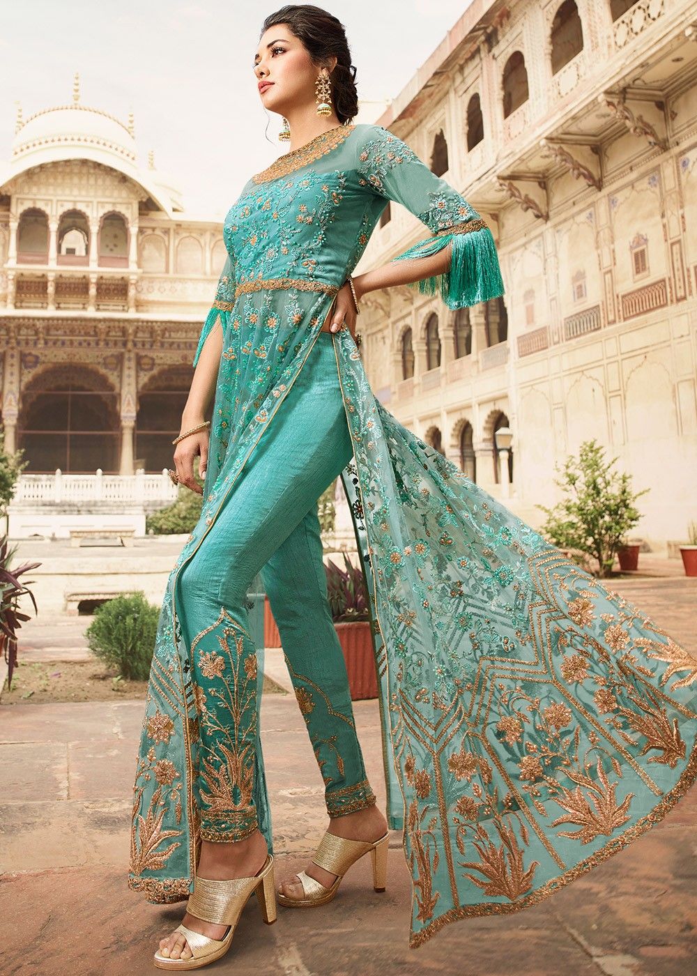 Latest 50 Net Salwar Suit Designs For Women 2022
