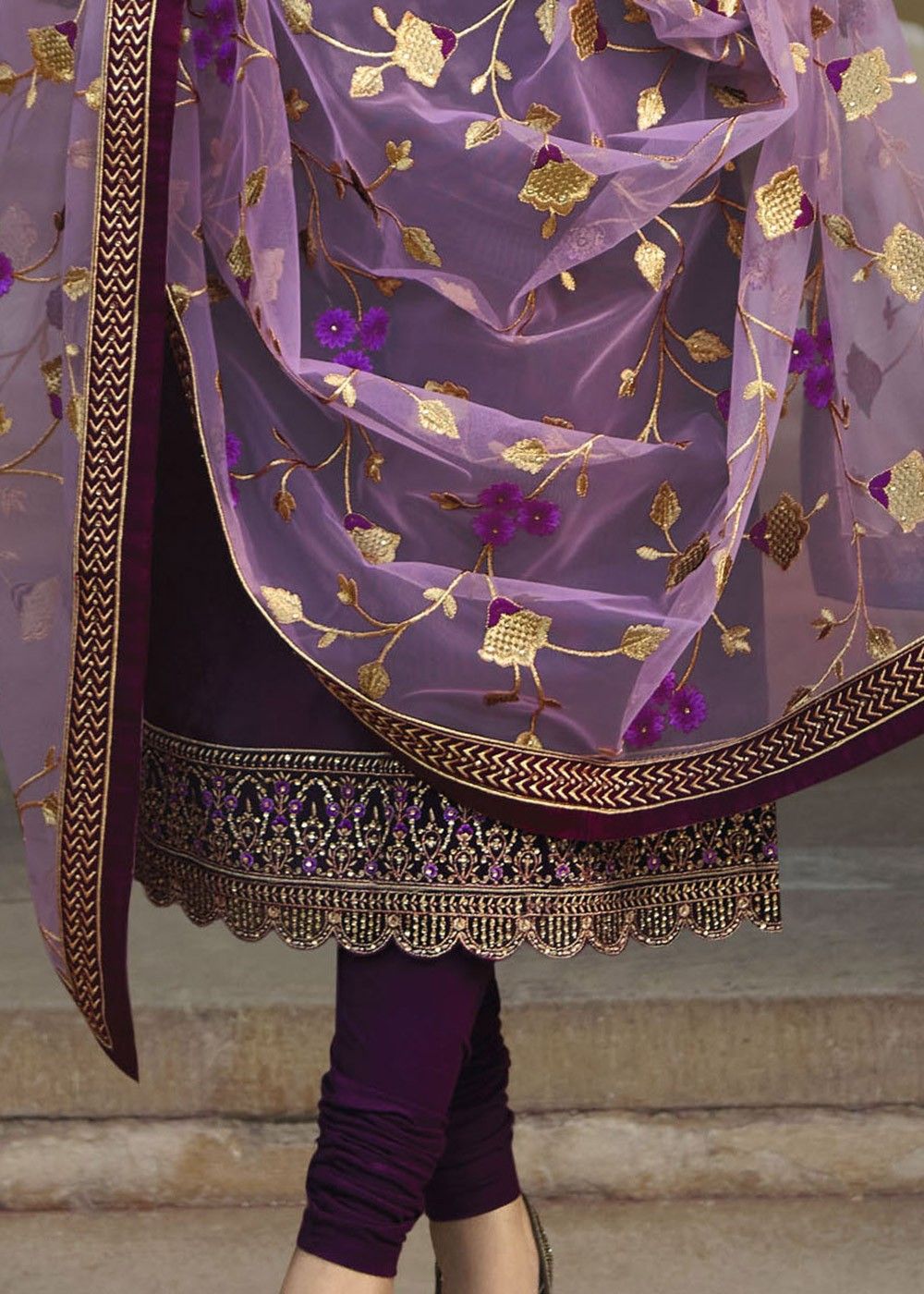 Light Purple Colour Suit Combination | Purple Salwar Suits in net