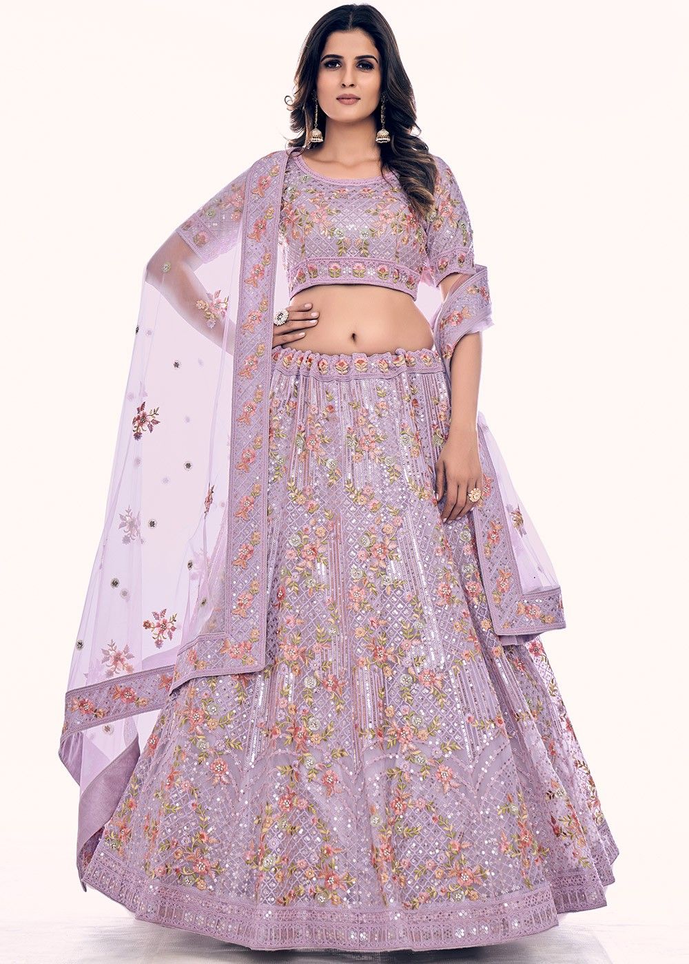 Net Party Wear Lehenga Choli, Size : Upto 46 Inches, Color : Golden at Rs  7,999 / Piece in Surat