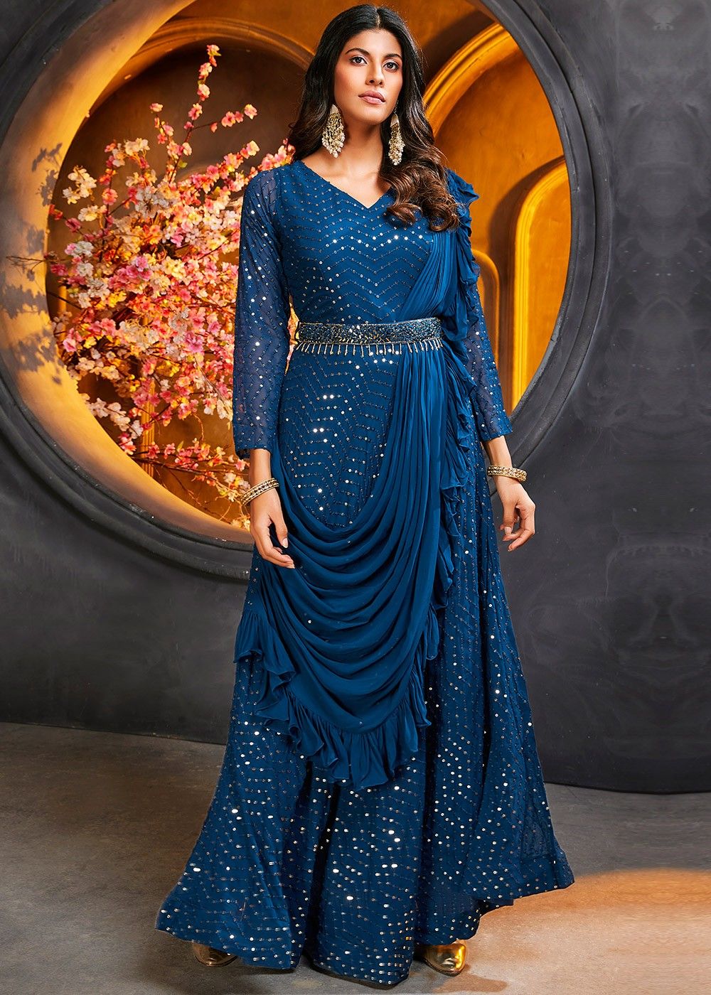 Girls Clothing | Beautiful Gown Dress With Attached Dupatta | Freeup-hdcinema.vn