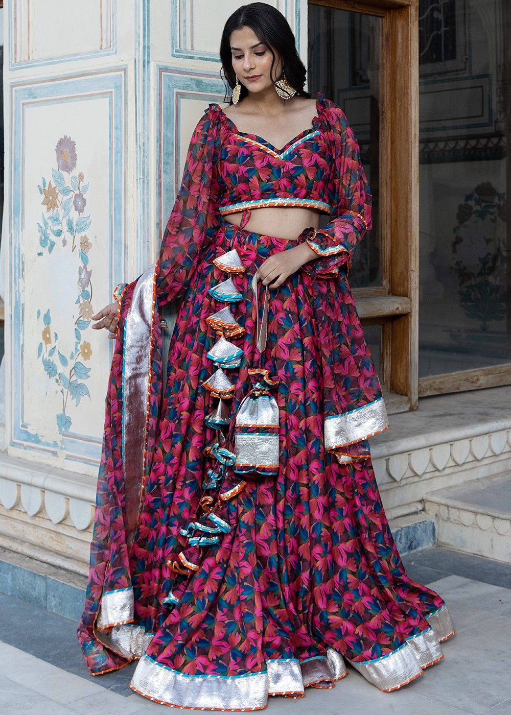 Soft Cotton Embroidered Ghagra Choli in YellowDefault Title | Cotton lehenga,  Navratri dress, Lehenga choli online