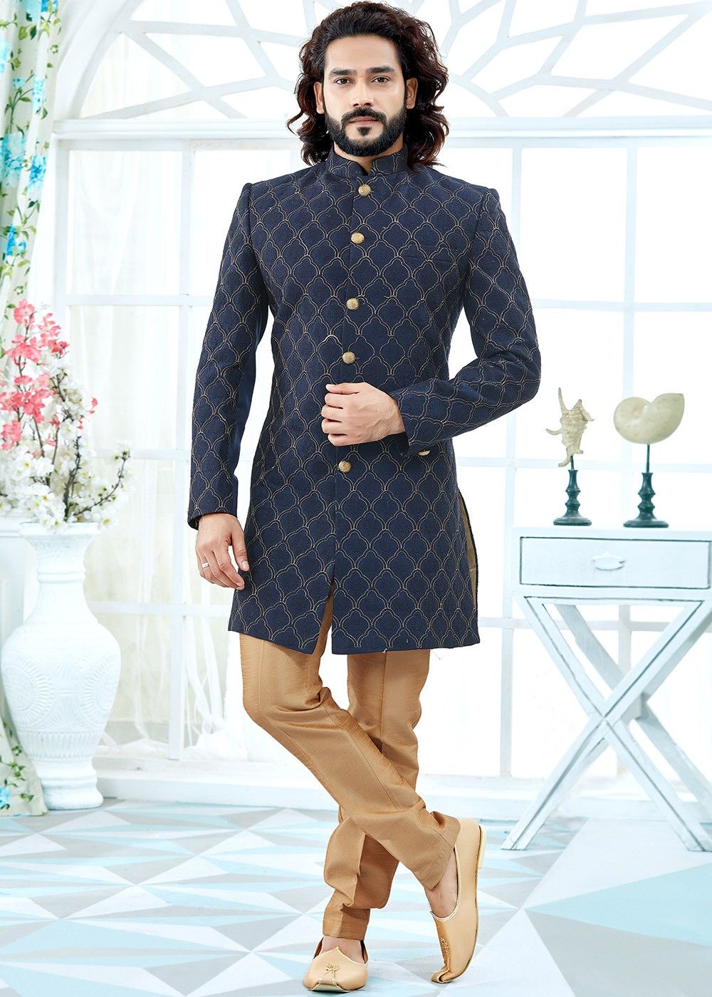 Purple - Sherwani - Indian Wear for Men - Buy Latest Designer Men wear  Clothing Online - Utsav Fashion