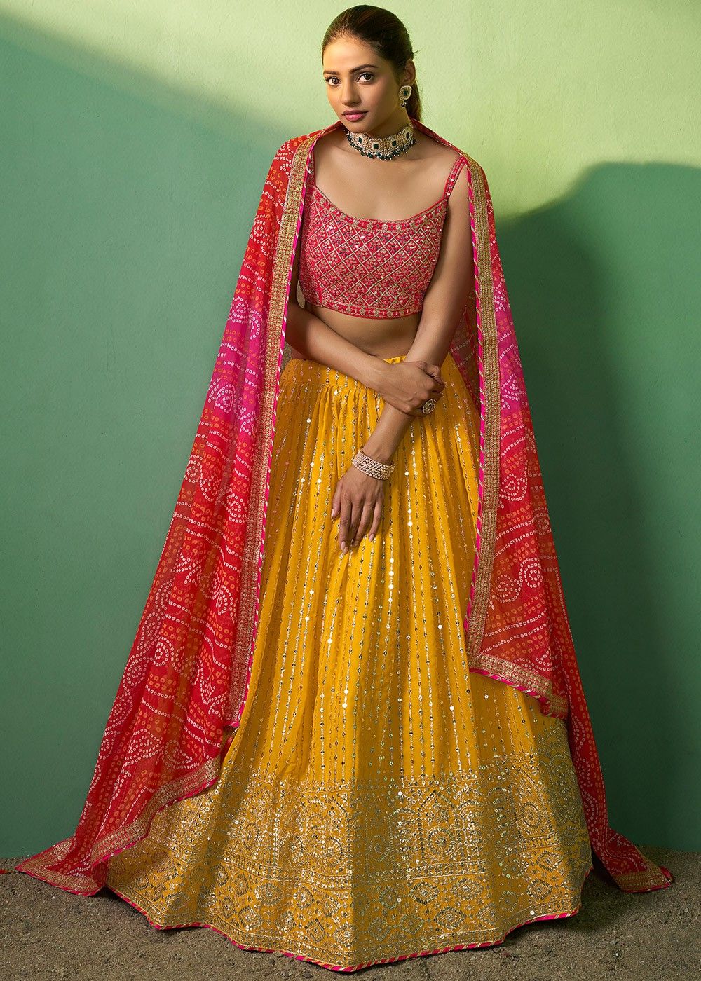 Buy Bridal Wear Georgette Lehenga Choli With Embroidery & Sequence Work  With Net Dupatta for Women, Latest Designer Lehenga Choli Online in India -  Etsy