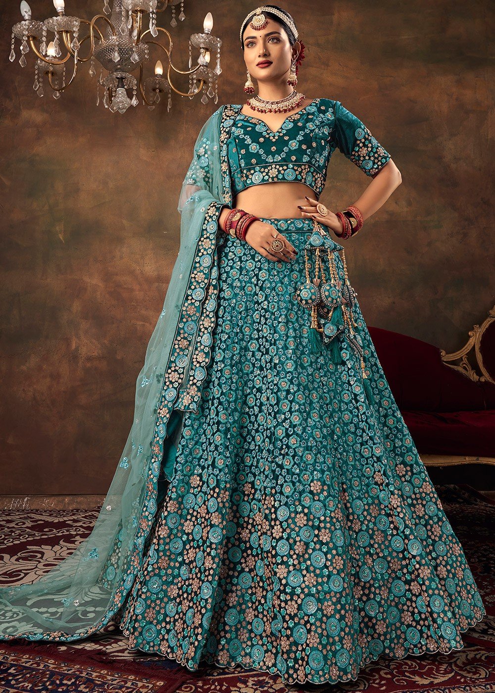 Zeel Clothing Women's Silk Embroidered Semi-Stitched Wedding Lehenga Choli  with Dupatta (102-Blue-New-Bridal-Latest-Lehenga; Free Size) : Amazon.in:  Fashion