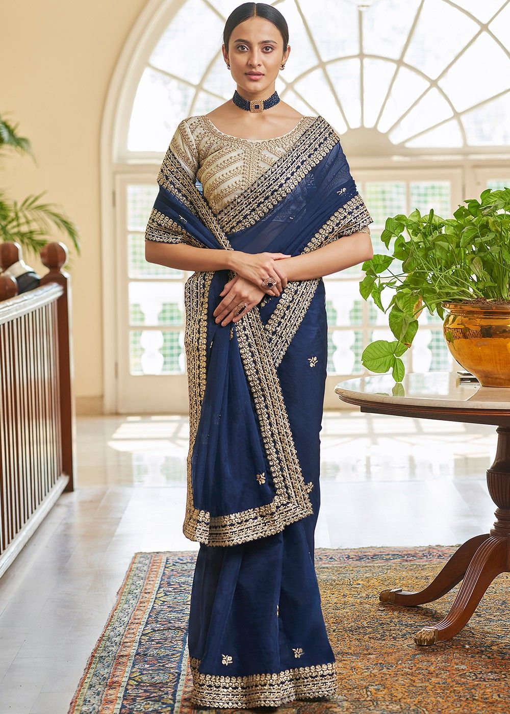 organza with colourful weaving border saree and blouse for women.saree dress,wedding saree,indian saree,traditional saree blue saree