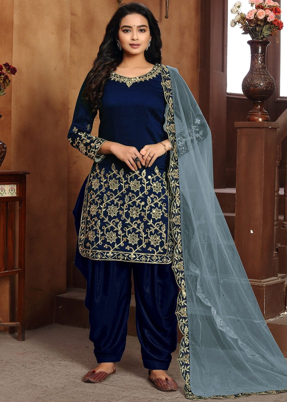 Buy Medha Black Denim Salwar Pants Online | Aza Fashions