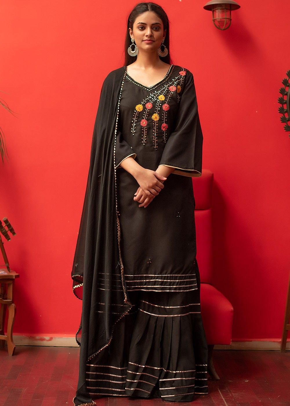 Black Designer Pant Salwar Suit In Cotton For Festives | Salwar suits party  wear, Salwar suits online, Latest salwar suit designs