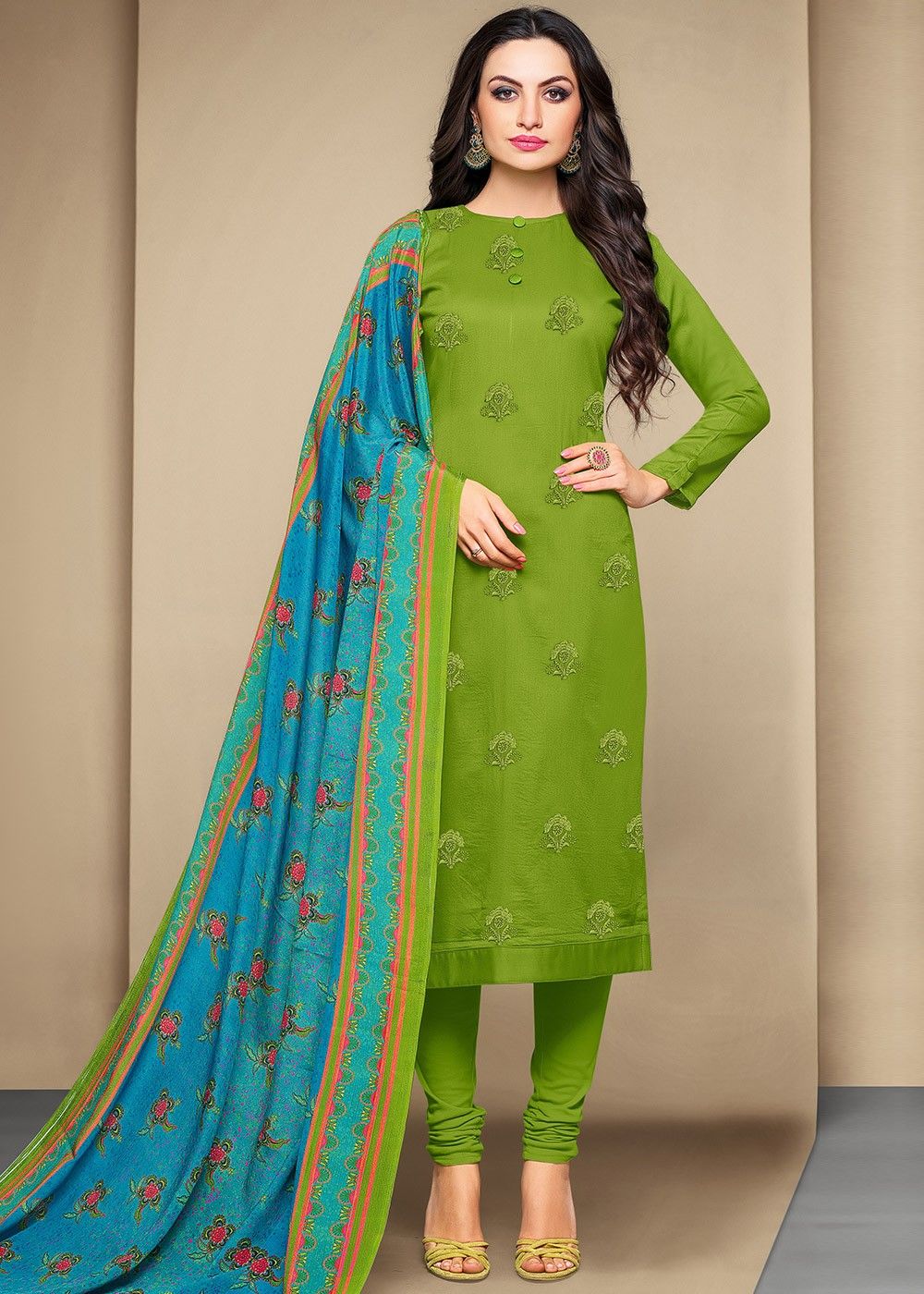 Beguiling Art Silk Function Wear Salwar Suit in Cream Color