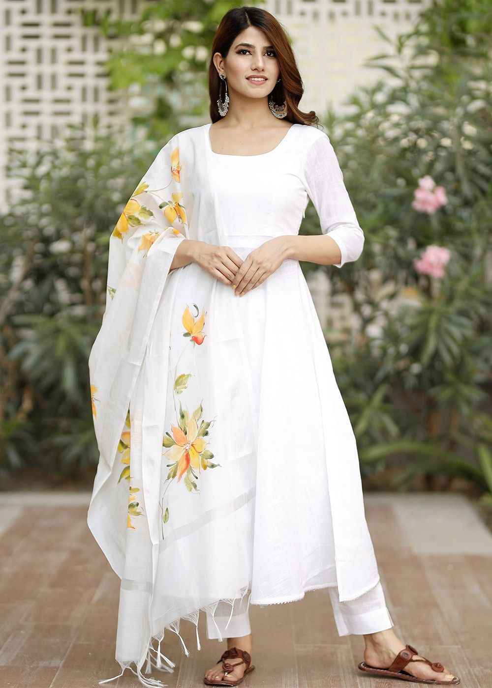 Buy Wedding Partywear Indian Designer White Anarkali Dress With Online in  India  Etsy