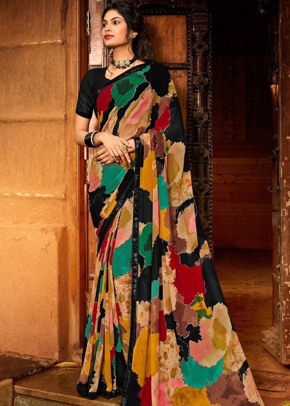 Buy online Floral Printed Saree With Blouse from ethnic wear for Women by  Trendy Store for ₹849 at 71% off | 2023 Limeroad.com