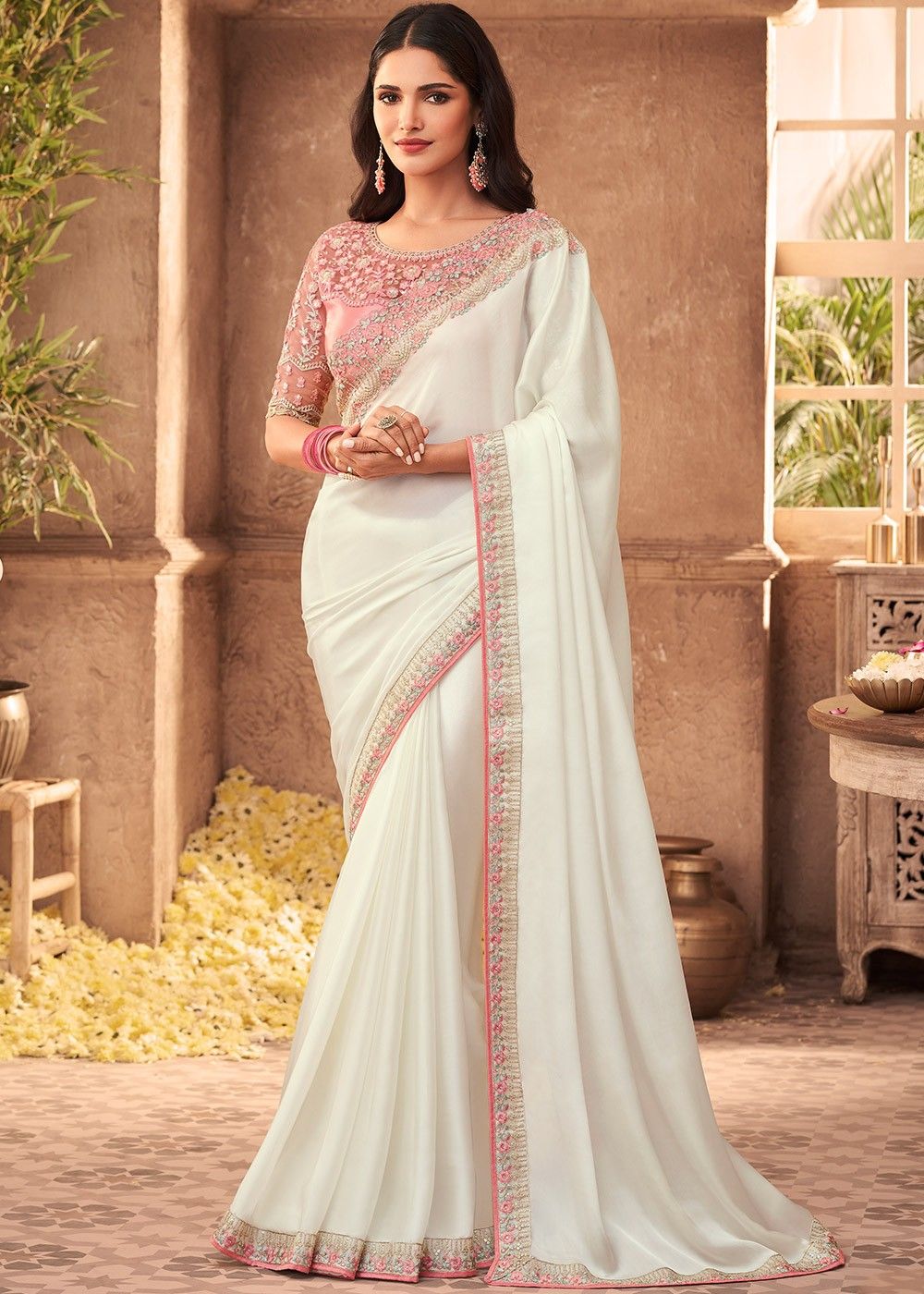 Buy Off White Sarees for Women by Saree Mall Online | Ajio.com-sgquangbinhtourist.com.vn