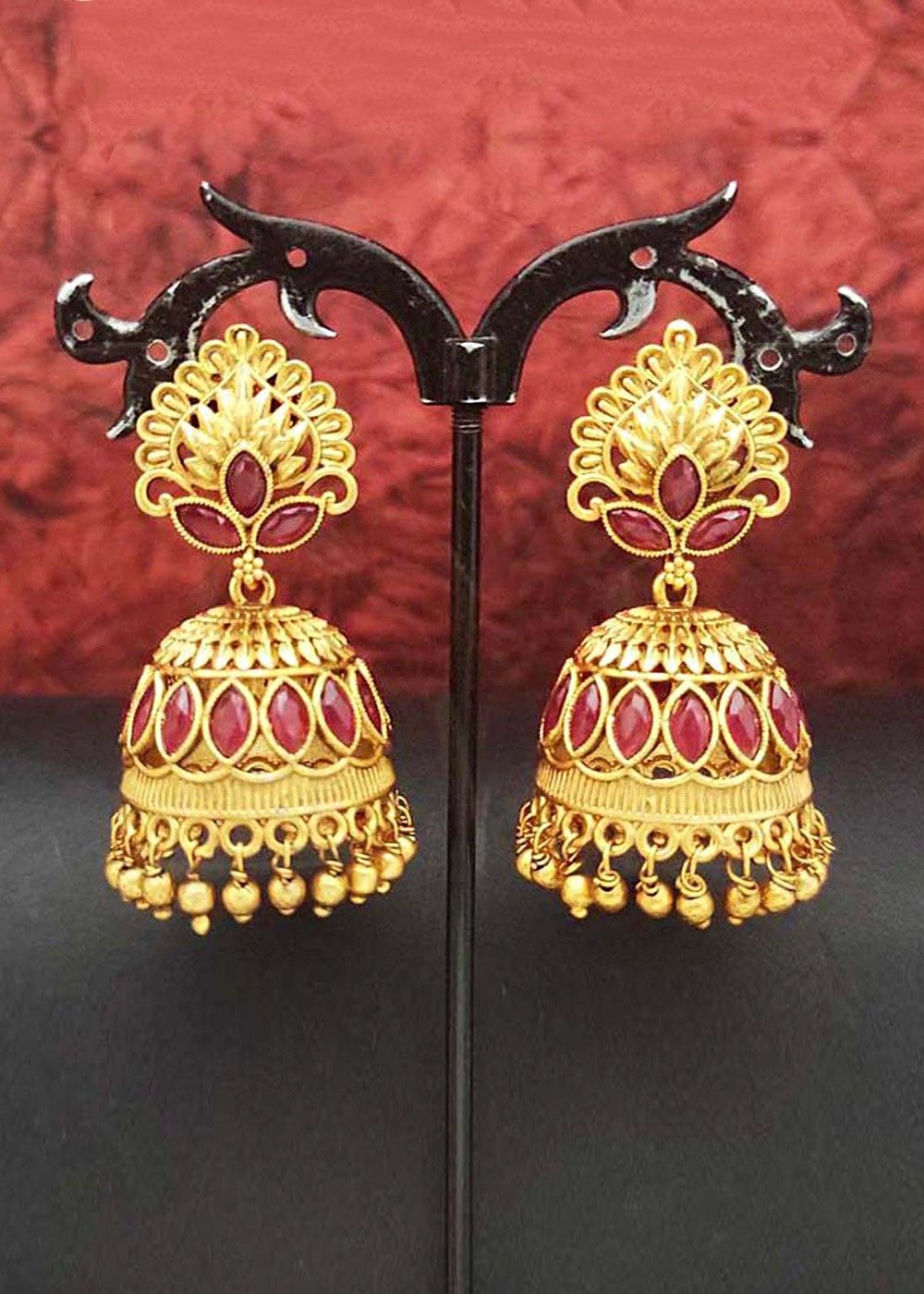 S SALWAR STUDIO Traditional Gold Plated Kundan & Meenakari Chandbali  earrings for Women and girls : Amazon.in: Fashion