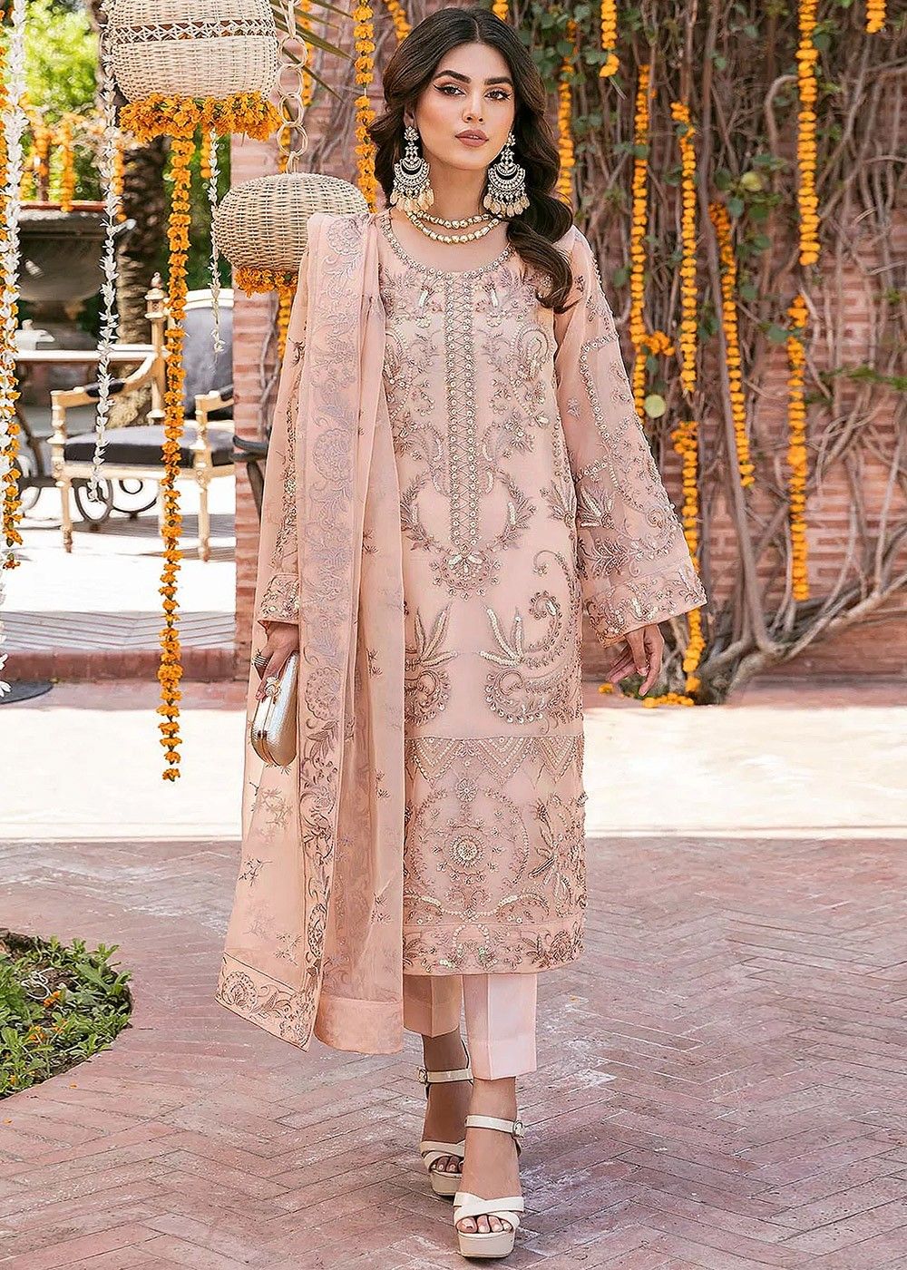 Pink Color Readymade Salwar Suit -