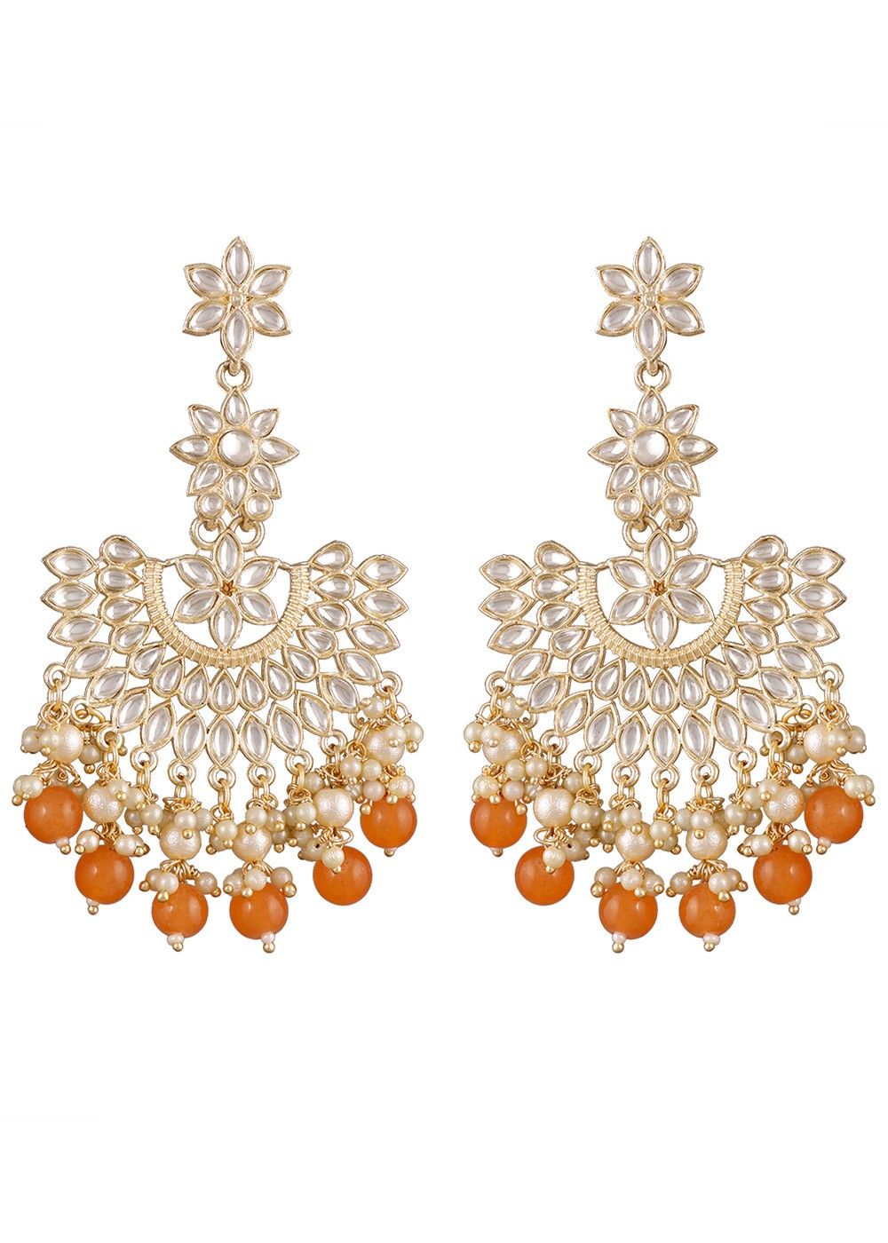 Orange  Kundan  Indian Jewelry Online Shop For Trendy  Artificial  Jewelry at Utsav Fashion