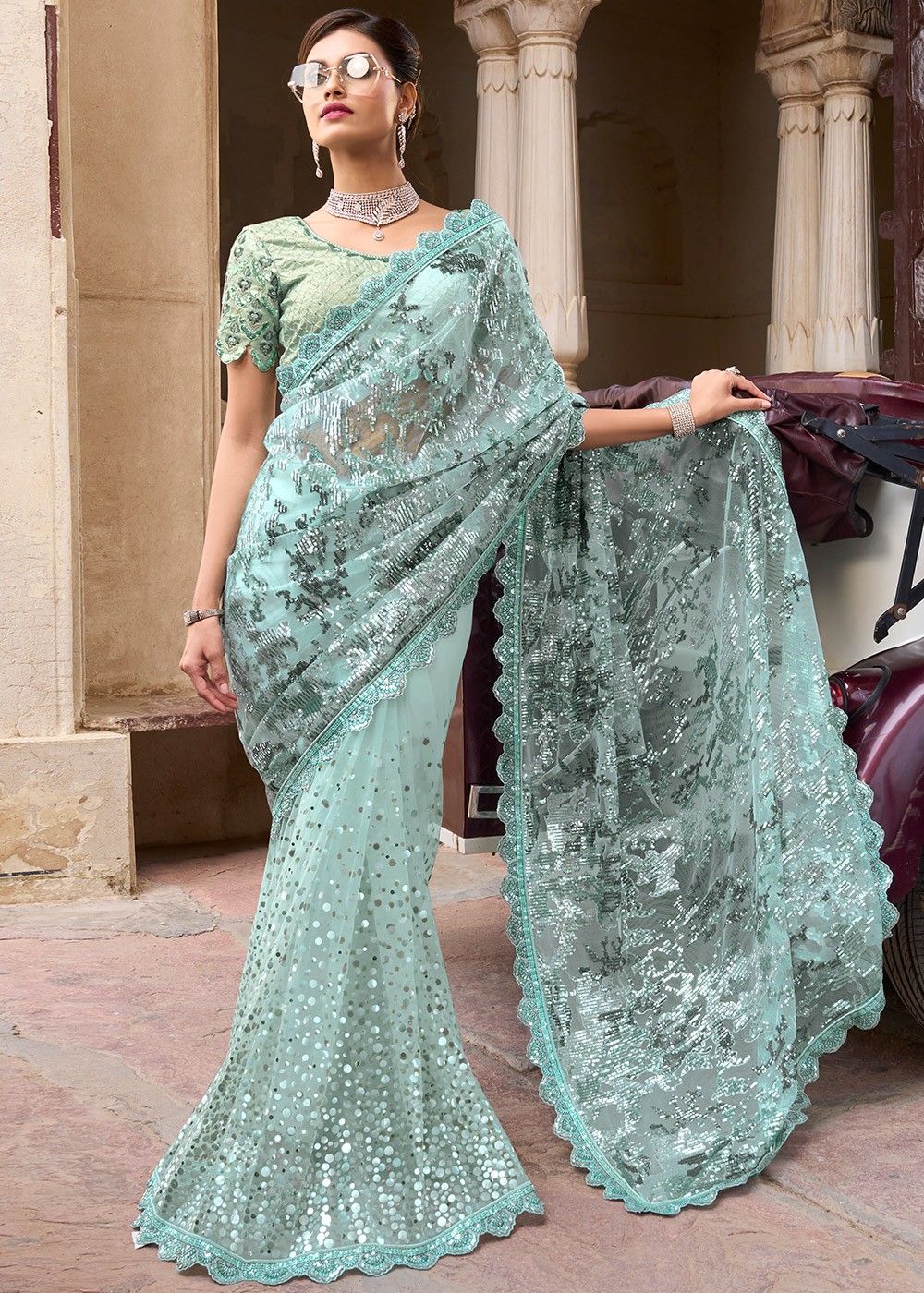 Details more than 164 gold sequin saree blouse online