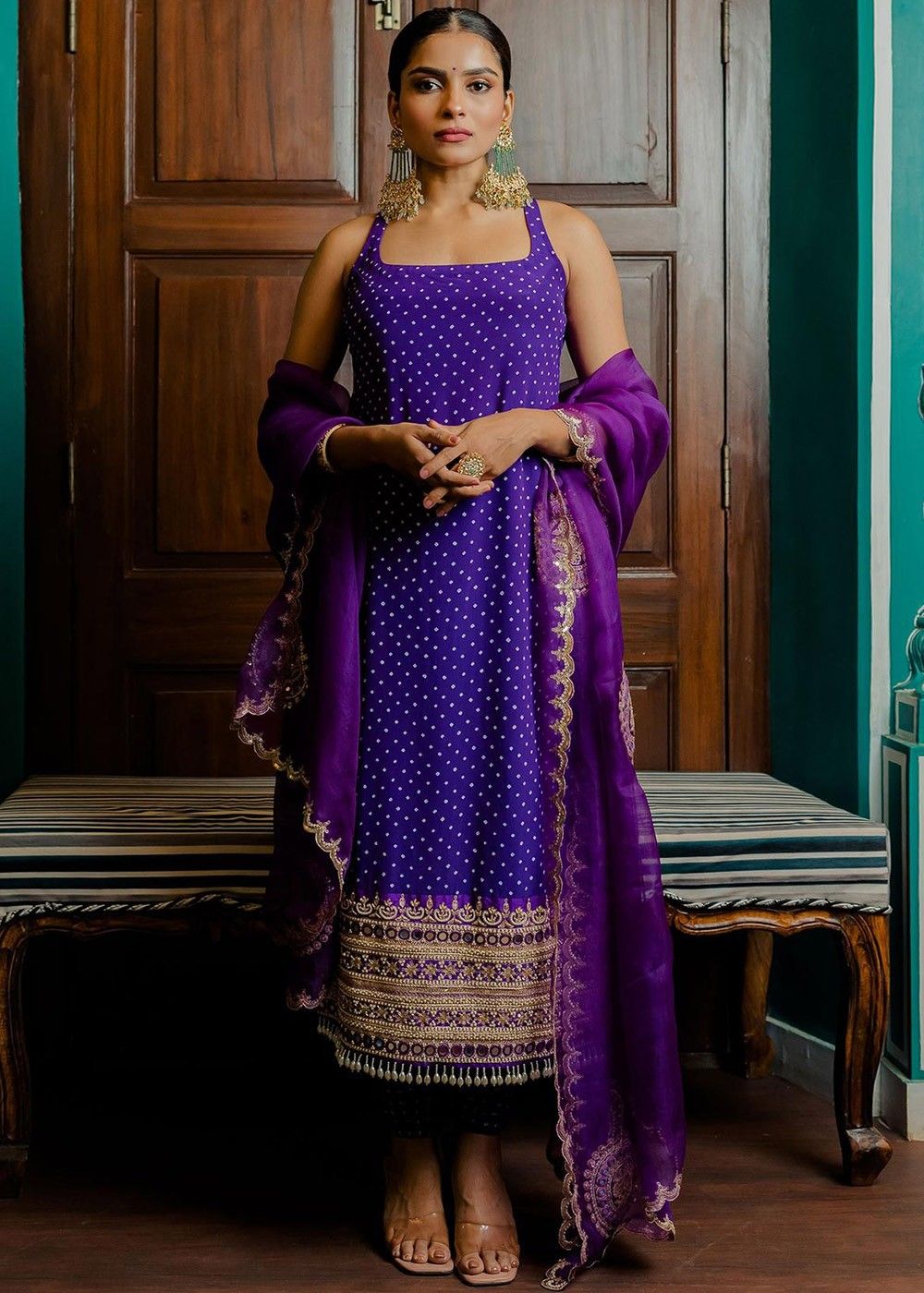 All colours Shimmer/satin women saree shape wear – Threads