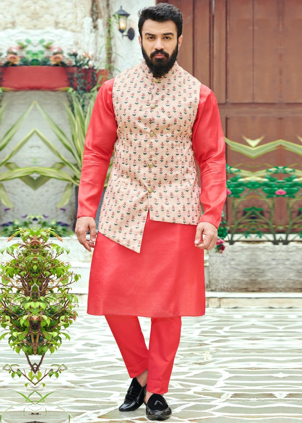 Buy Varun Bahl Black Printed Kurta With Jacket And Trouser Online | Aza  Fashions