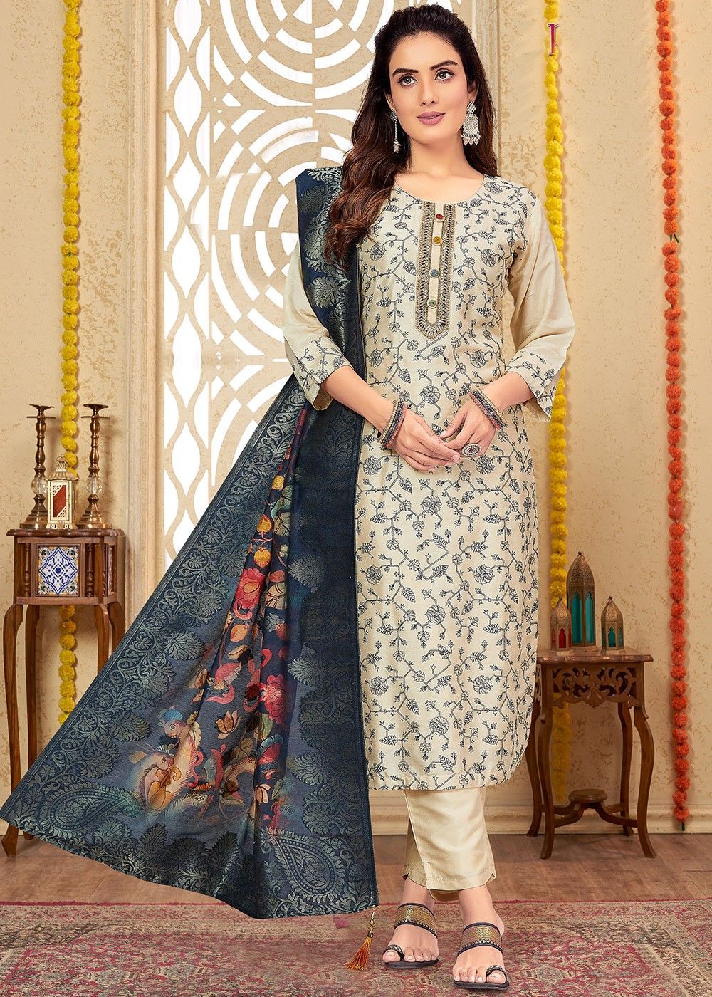 Cotton Solid Readymade Salwar Suit Set – Fiza Fashions