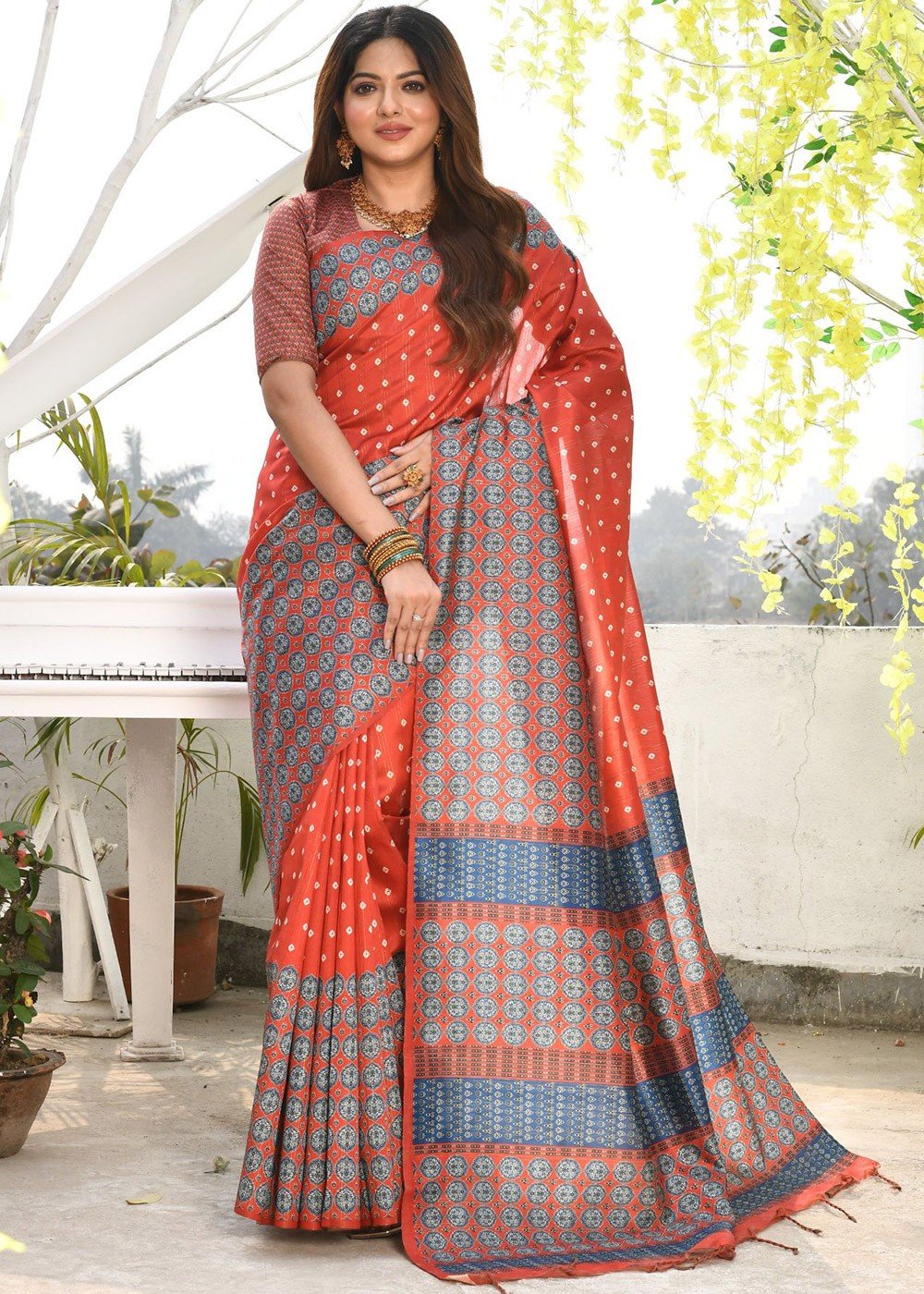Buy Women's Designer Soft Silk Bandhani Saree With Traditonal Handcrafted  Hand Bandhej Kacchi Silk Saree Online in India - Etsy | Bandhani saree,  Women, Saree