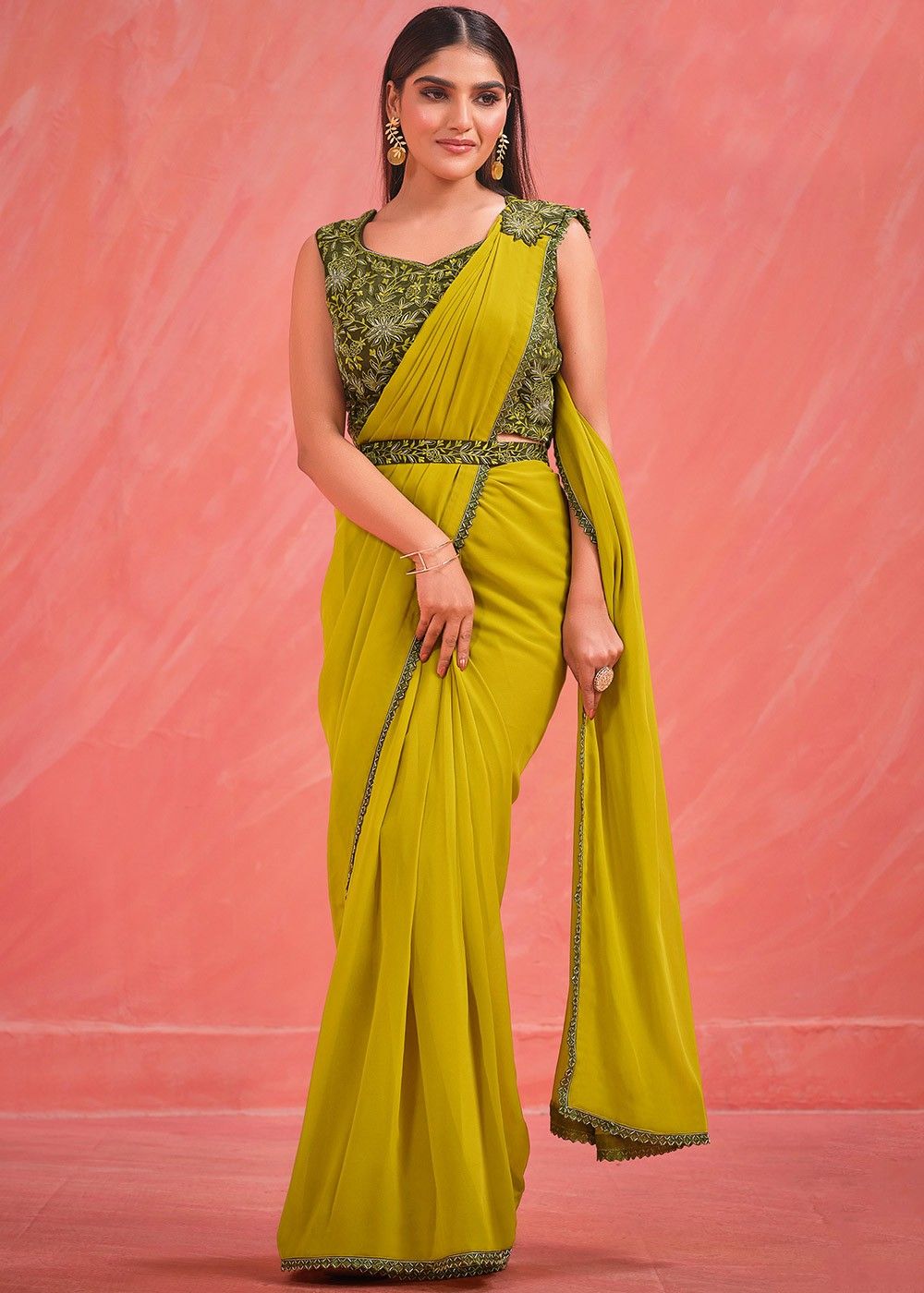 Royal Pakistani Wedding Mustard Yellow Saree Dress Online – Nameera by  Farooq