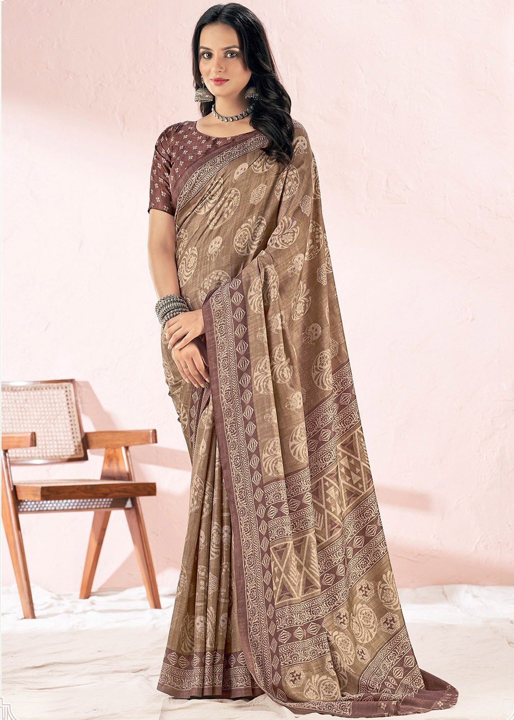 Brown Beautiful Chiffon Zari Work Pure Georgette Banarasi Silk Handwoven  Saree Designer Weaving Fabric Sari Women With Running Blouse Piece - Etsy | Saree  blouse designs, Chiffon saree, Stylish sarees