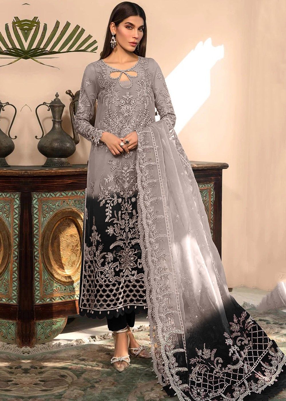 Deep Wine Heavy Designer Work Pakistani Pant Style Suit - Indian Heavy  Anarkali Lehenga Gowns Sharara Sarees Pakistani Dresses in  USA/UK/Canada/UAE - IndiaBoulevard