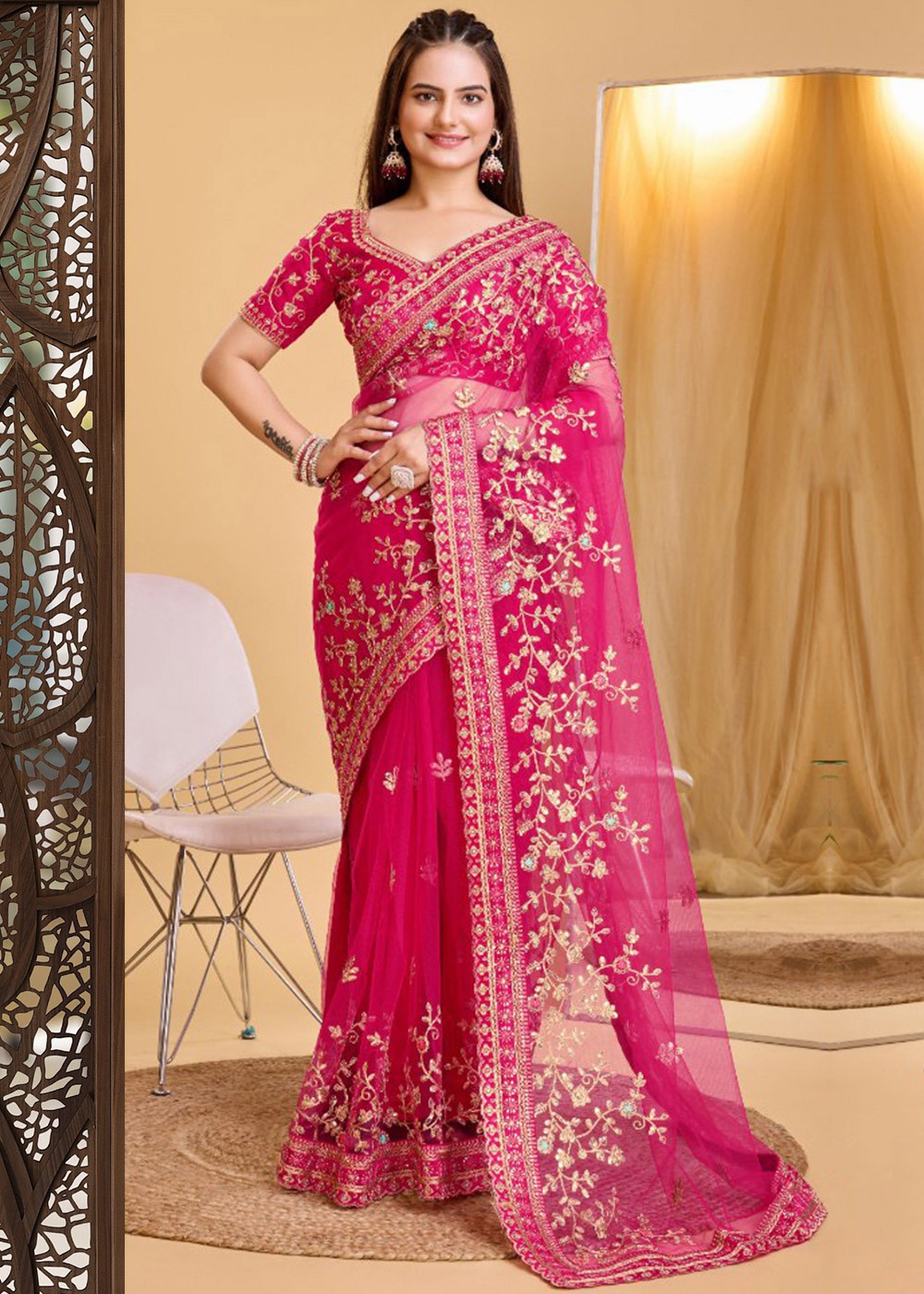 Red Net Wala Blouse Ka Design Net Saree Blouse Net Wale Blouse Ki Design  Pink Embroidered, image size:1000x1400
