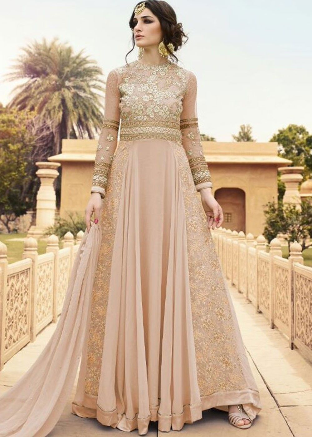long maxi gown full sleeves