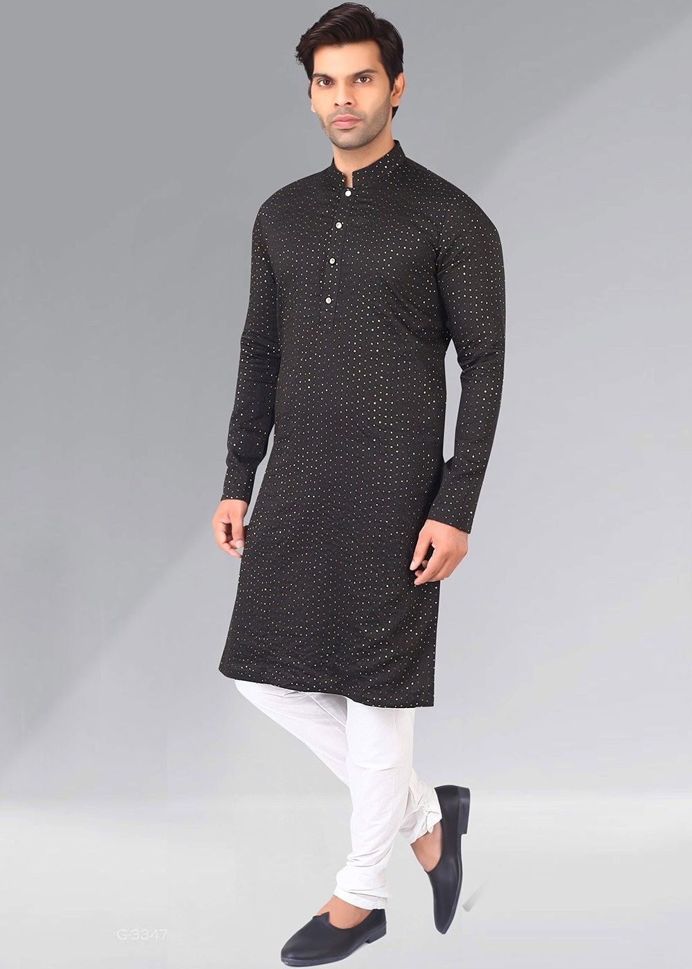 men's fawn short pathani kurta pant set - SHILPA CREATION - 3352599