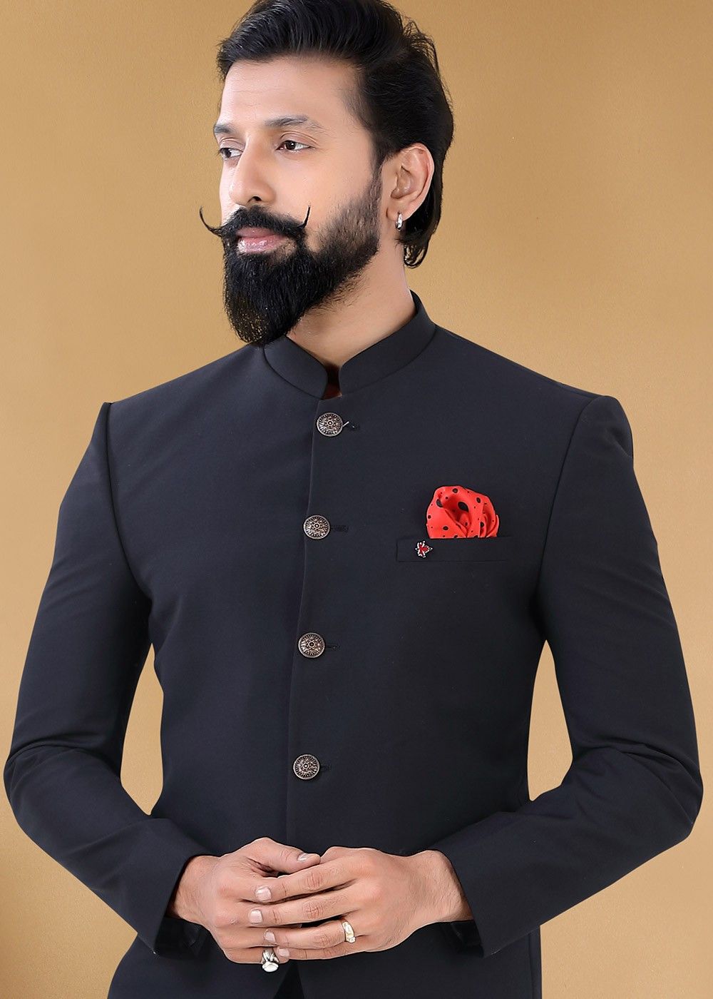 Rayon Jodhpuri Suit In Black Colour - SH5750216-gemektower.com.vn