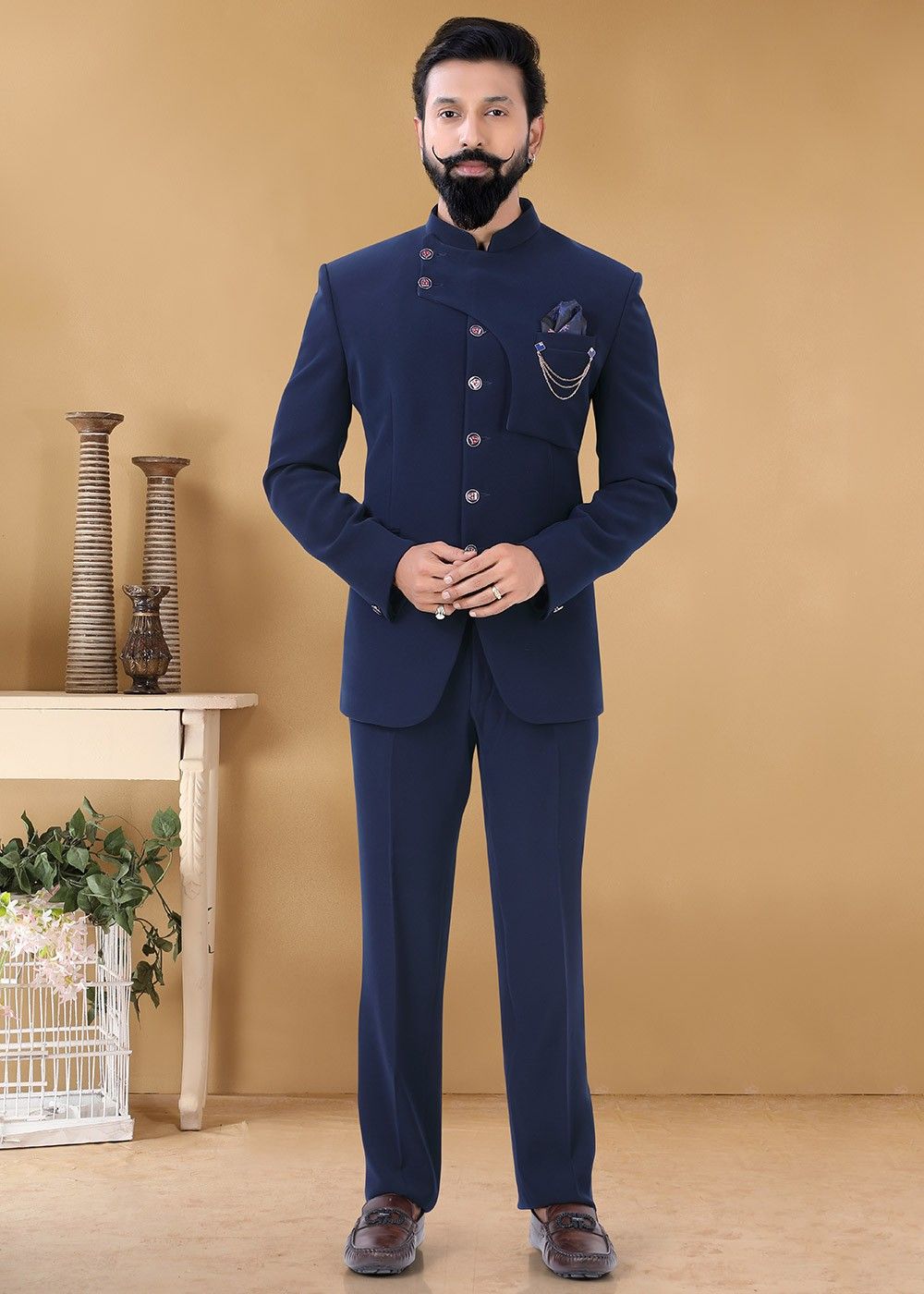 Buy Online Blue Imported Reception Jodhpuri Suit : 223351 - Mens