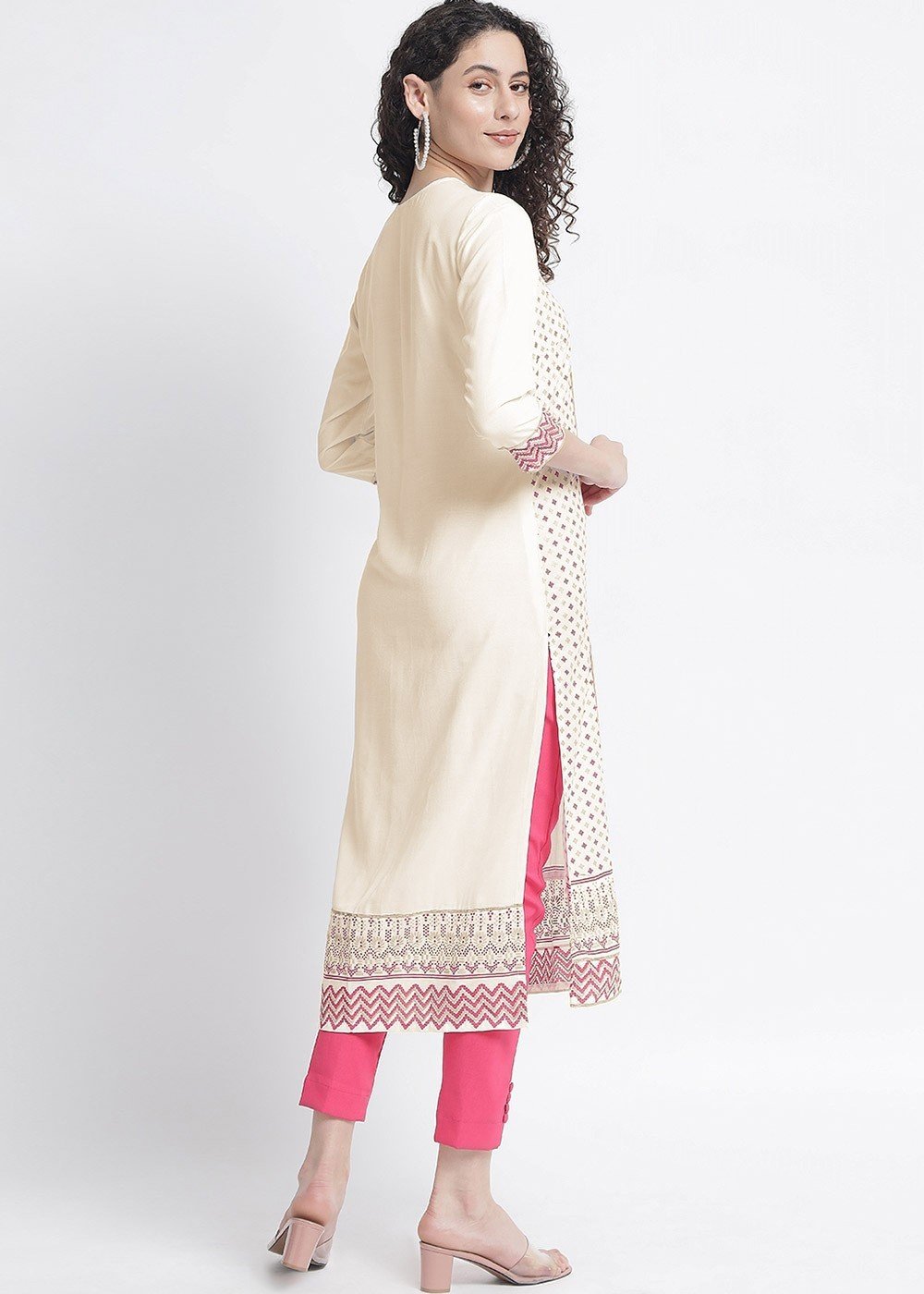 Off White Printed Readymade Kurti For Casual Wear Latest 793KR07