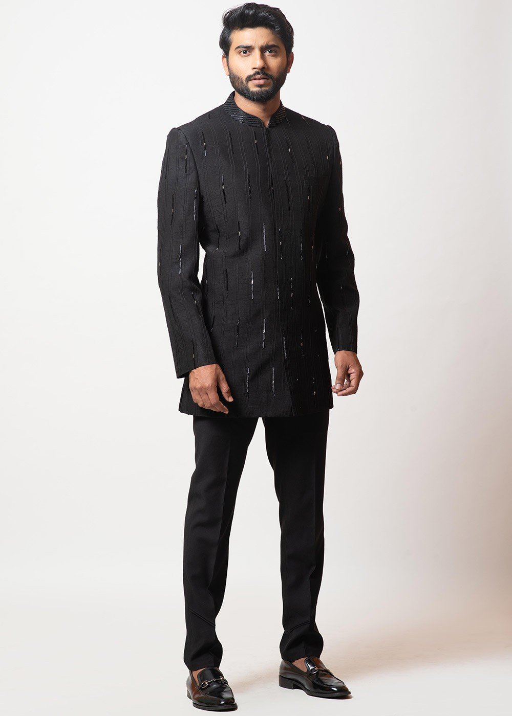 Black Readymade Jodhpuri Suit for Men – paanericlothing