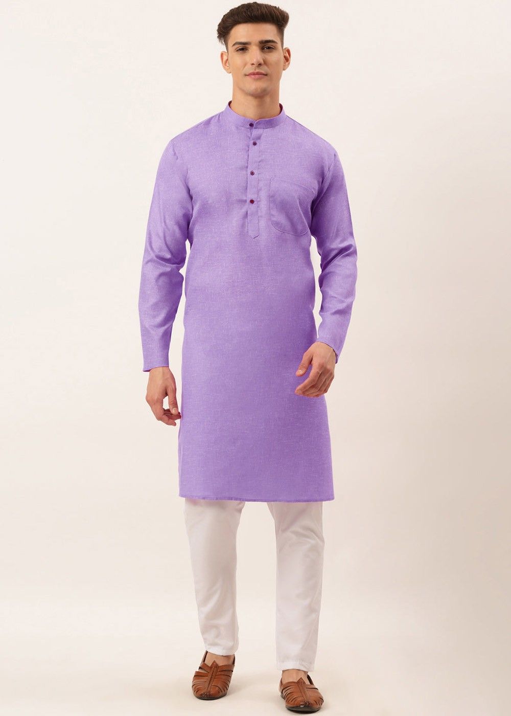Purple Color Cotton Kurta Pajama 832MW18