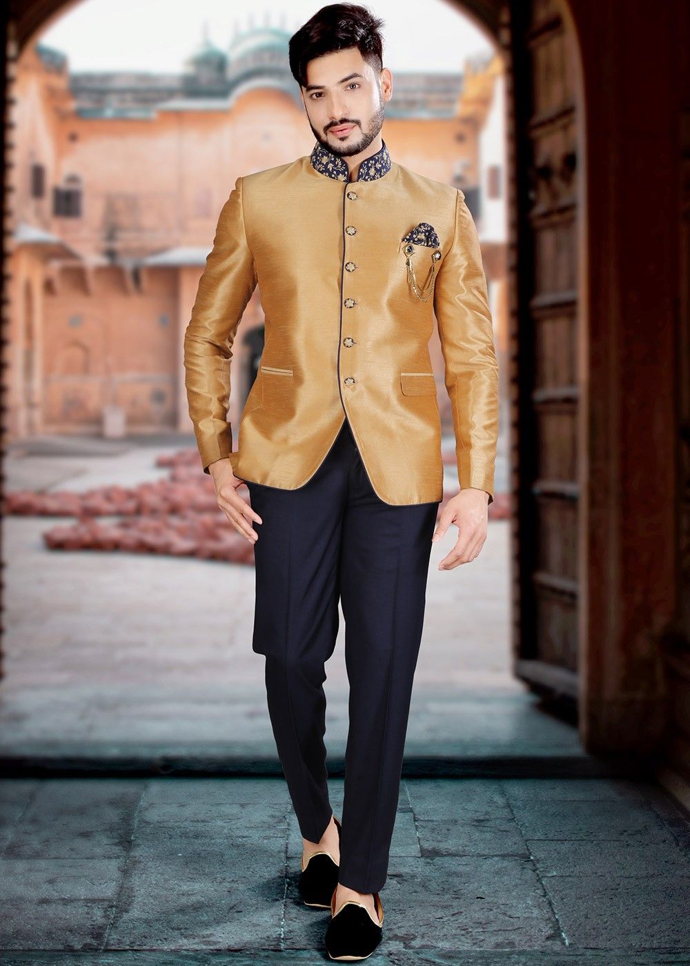 Jodhpuri Suit Velvet Brown Embroidered Mens – Kajols - Indian & Pakistani  Fashion & Tailoring