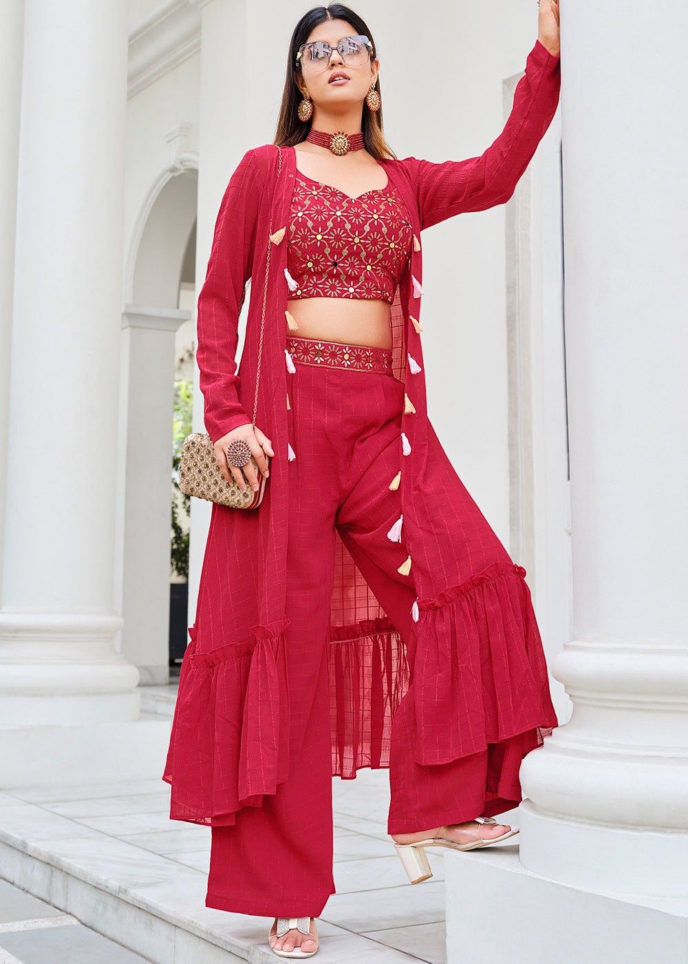 Cherry Red Multipurpose Top SET – Obleka.in
