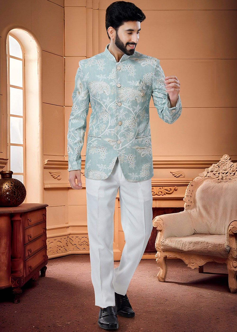green Plain Mens Designer Jodhpuri Suit at Rs 3000 in Jaipur | ID:  25759666555