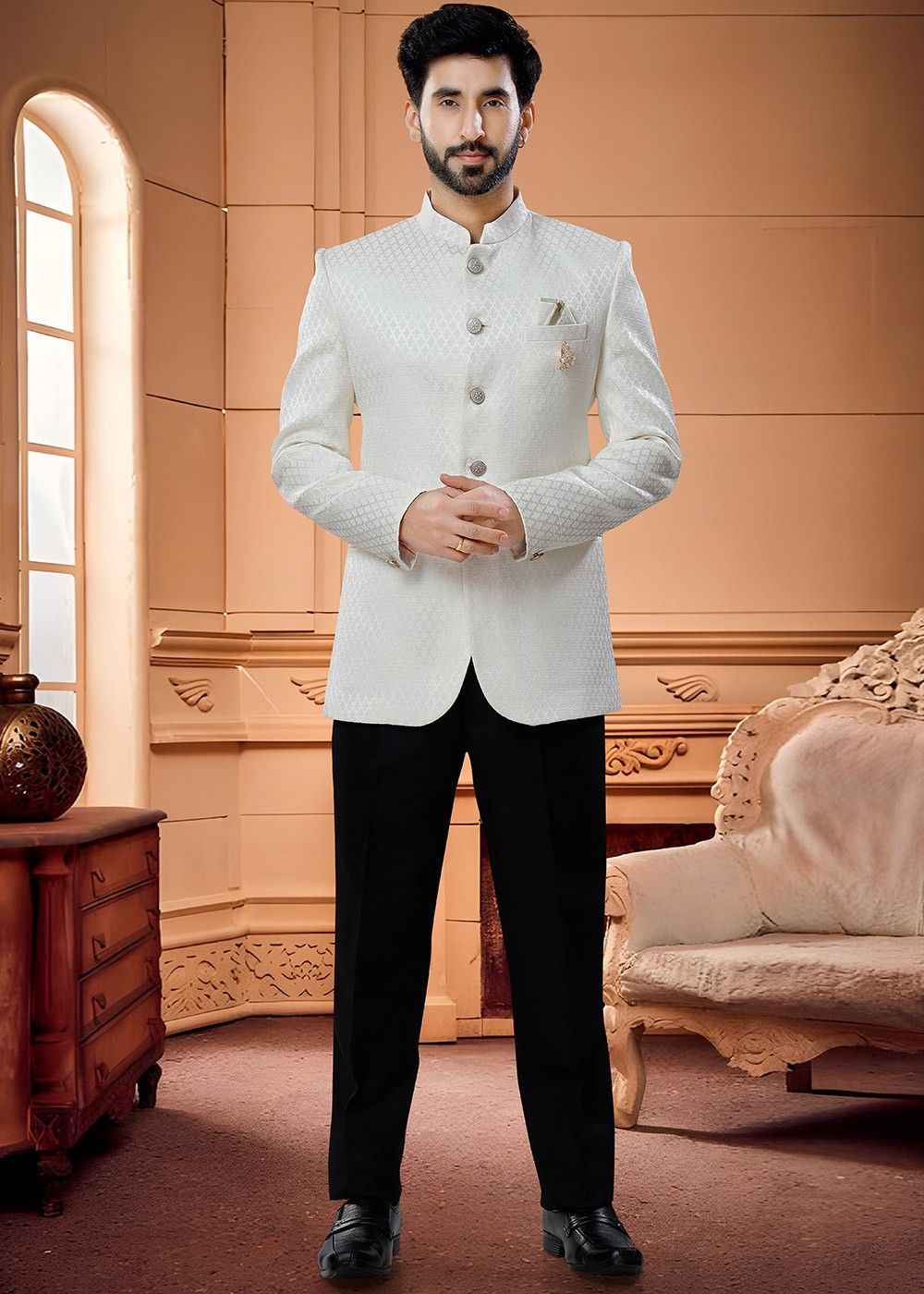 Jodhpuri Broacde Men's Bandh Gala Ethnic Designer Suit Indian Royal Summer  Wedding - Shaadi Factory