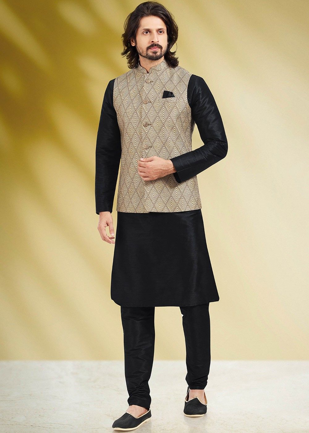 Top more than 188 black kurta pajama with jacket latest
