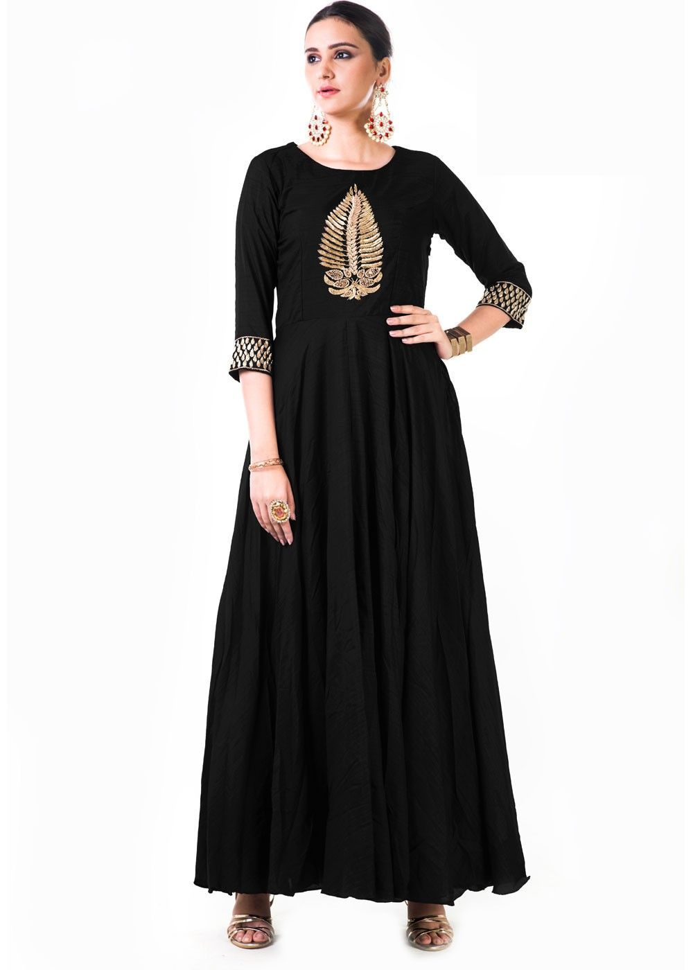 black color maxi dress