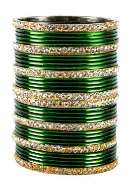 Gold Tone Bollywood Fashion Bangles 18PS Indian Traditonal Wedding Bracelets 
