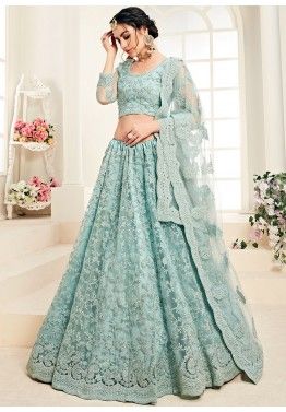 Turquoise & Rose Designer Lengha Choli/Indian/asiatique/Bollywood/mariage 